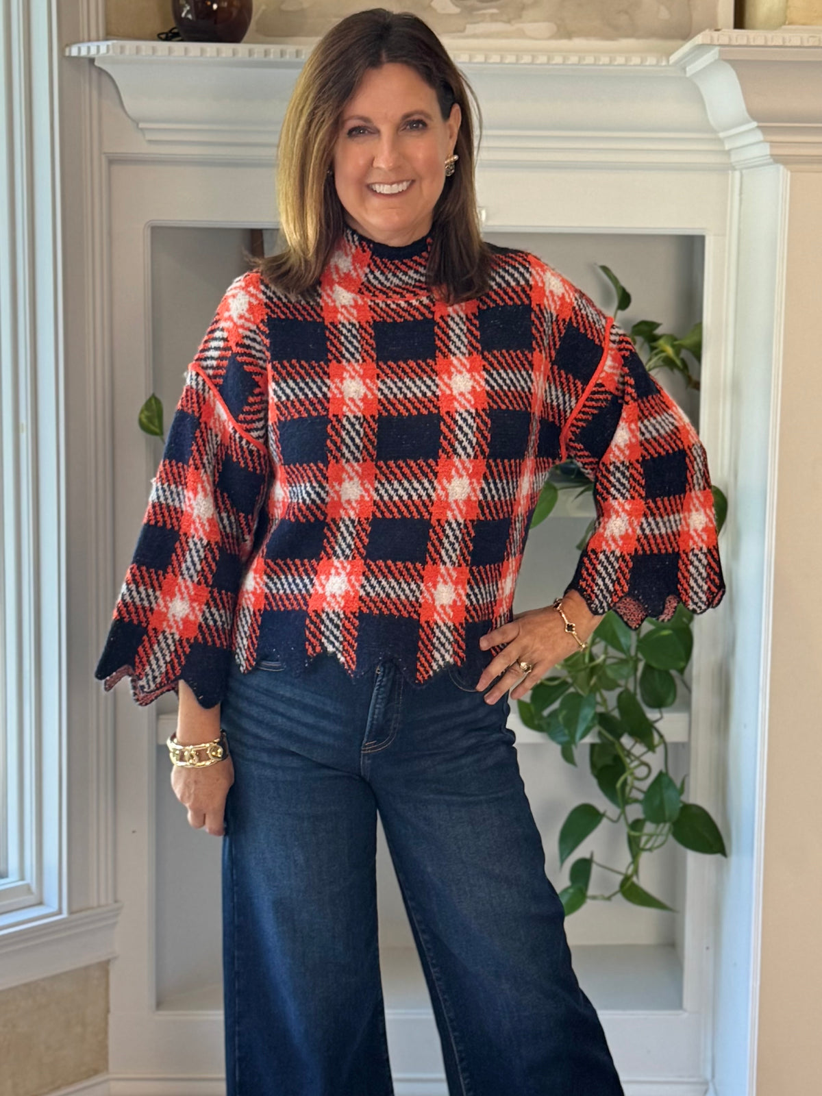Happy to Be Plaid Sweater