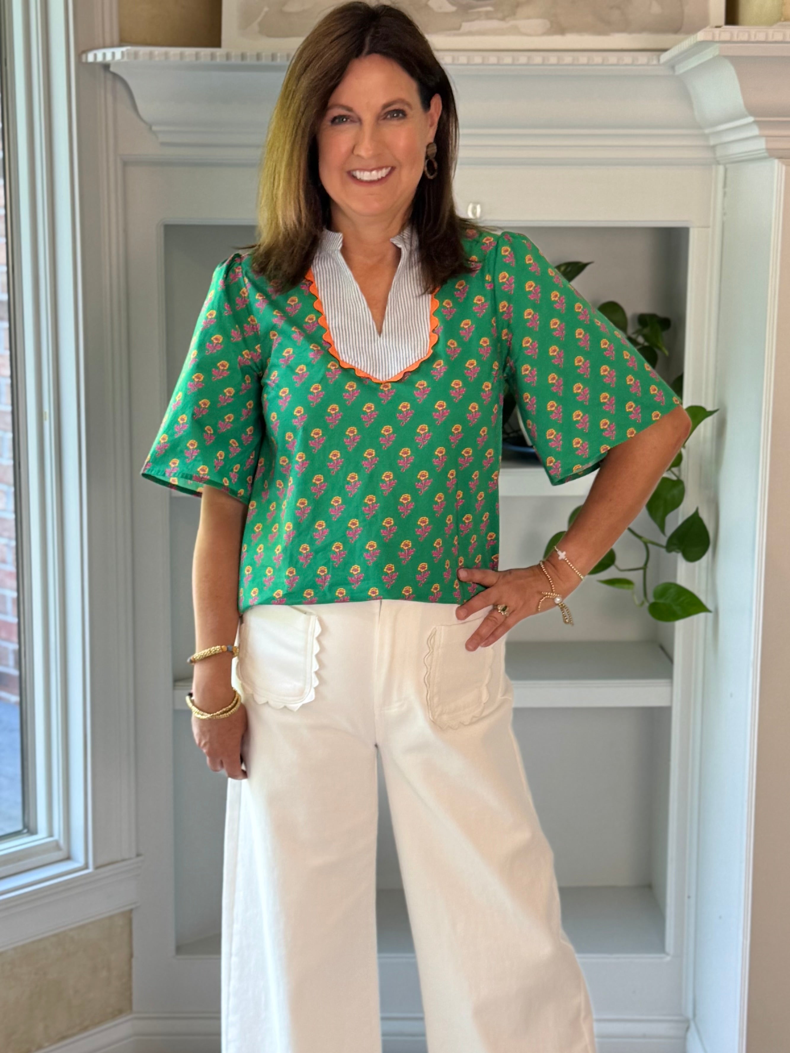 Vibrant Garden Contrast Top