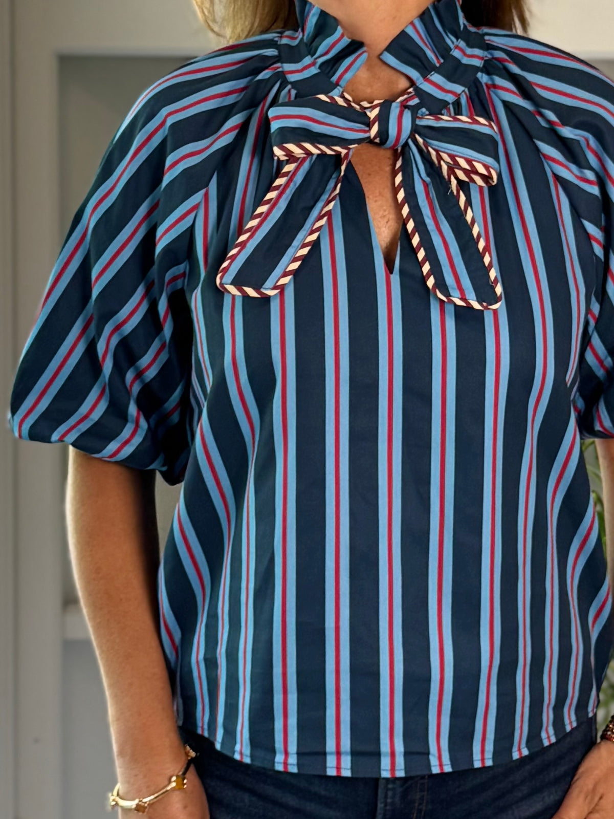 THML Making Waves Striped Tie Top
