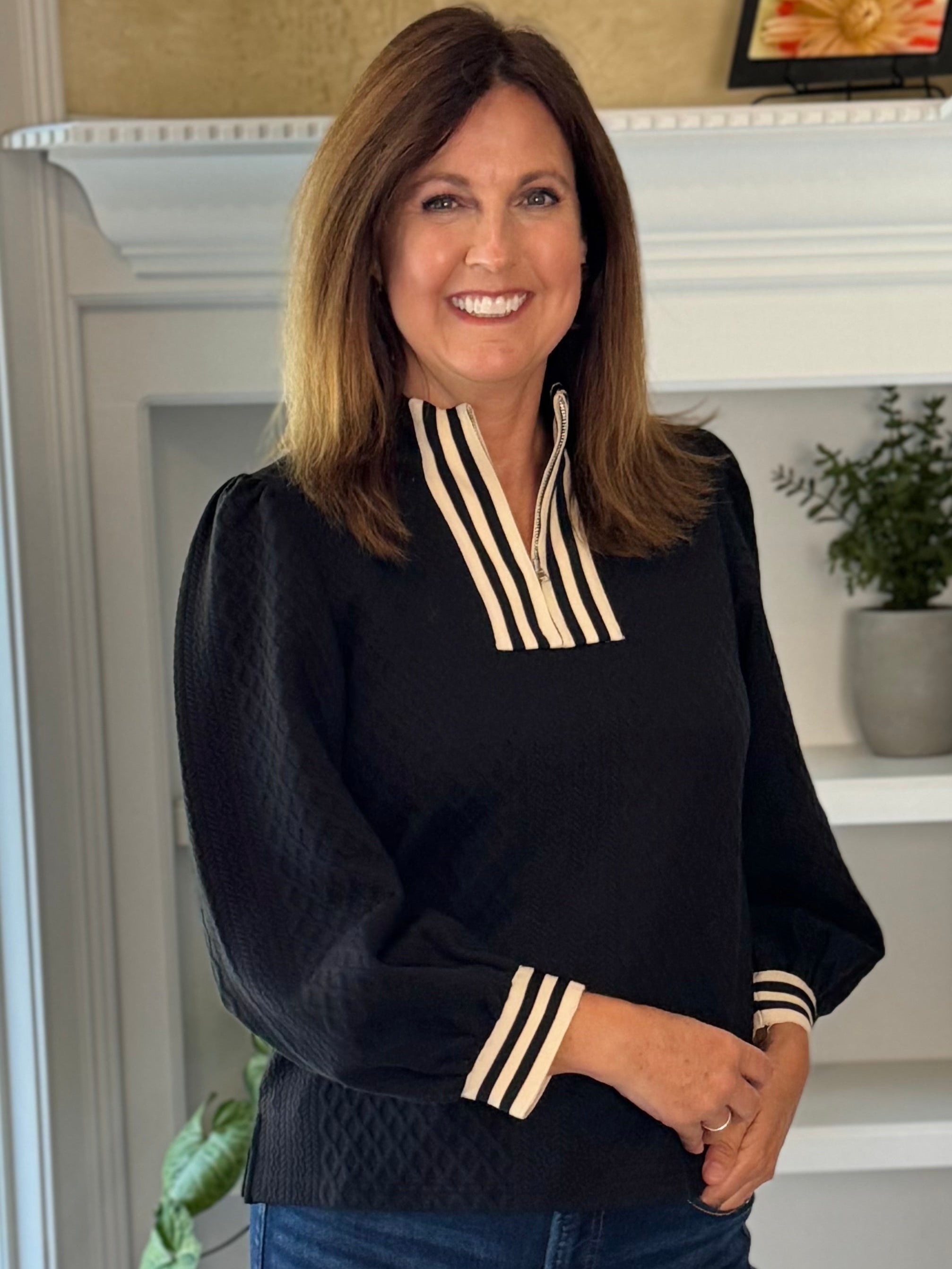 Horizons Textured Contrast Top