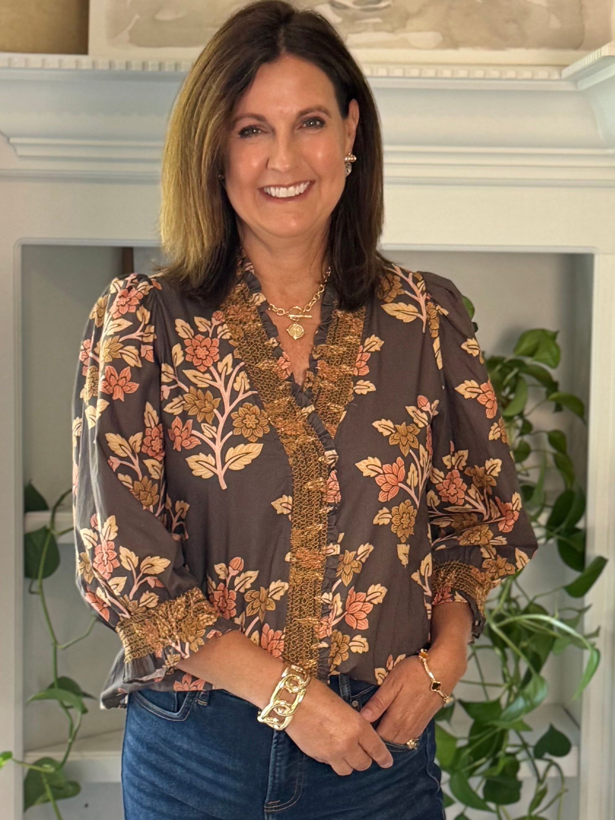 Fall Flourish Floral Top