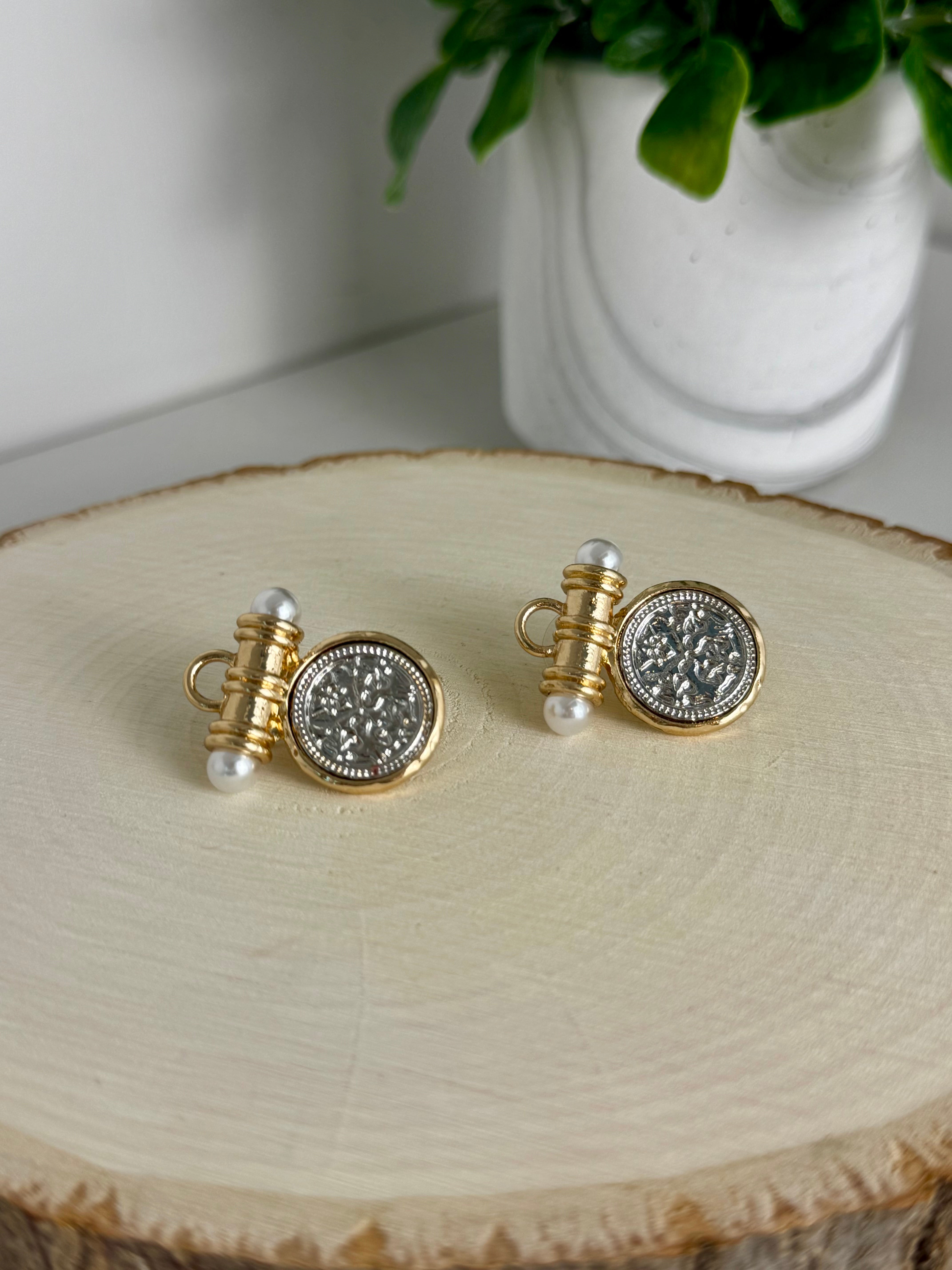 Found Treasure Coin Earrings