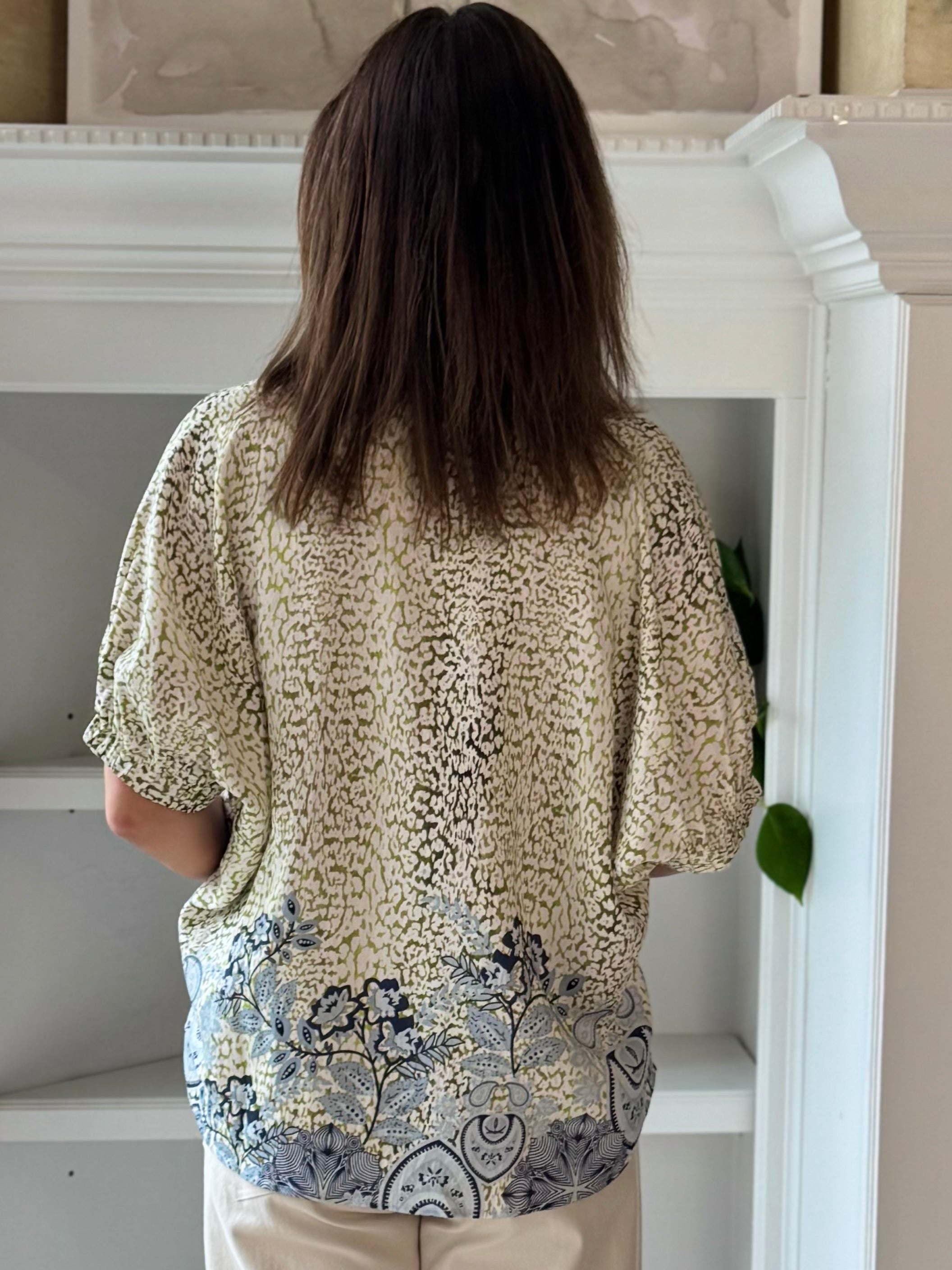 Olive Grove Print Top
