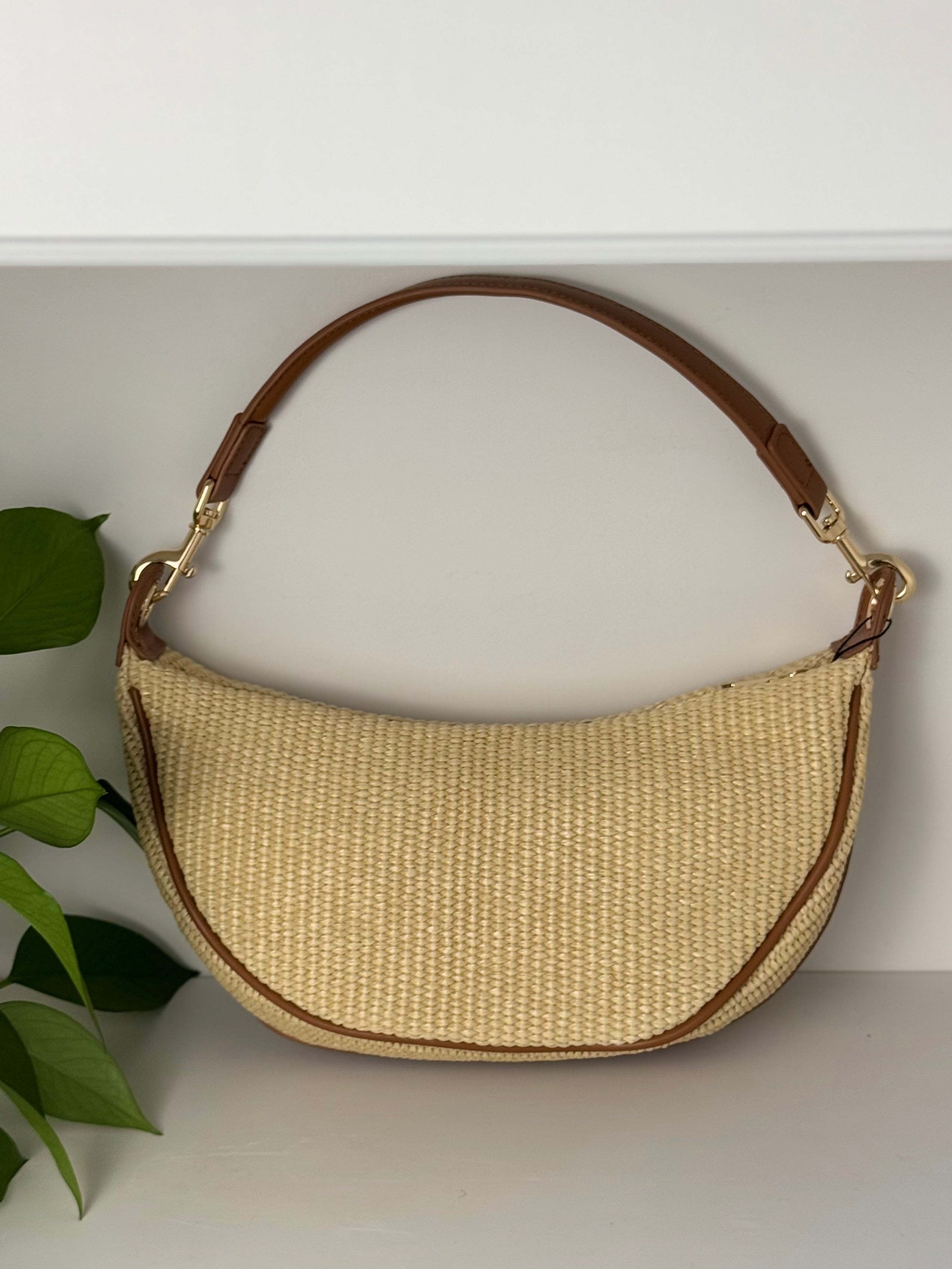 Half Moon Straw Bag
