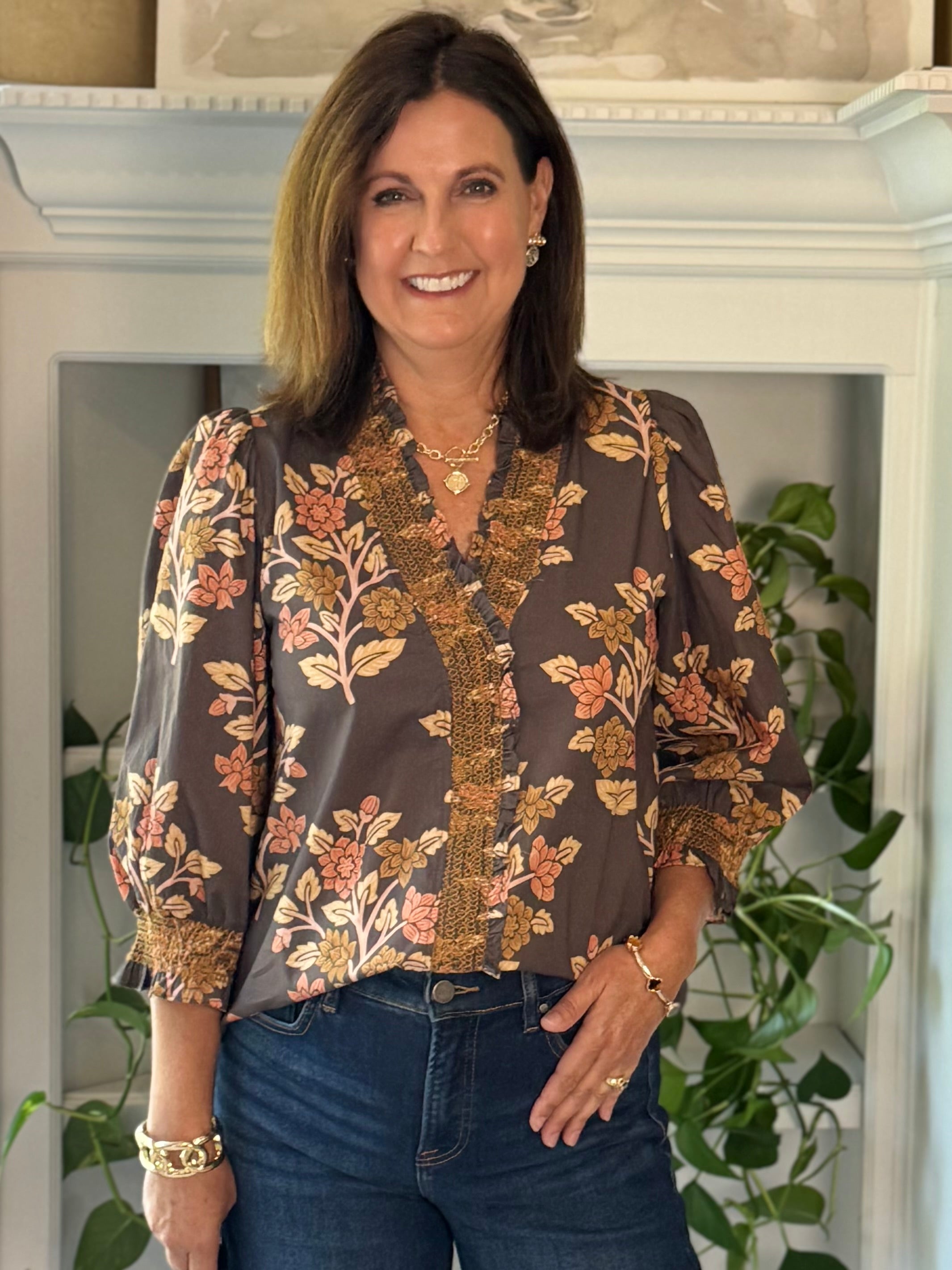 Fall Flourish Floral Top