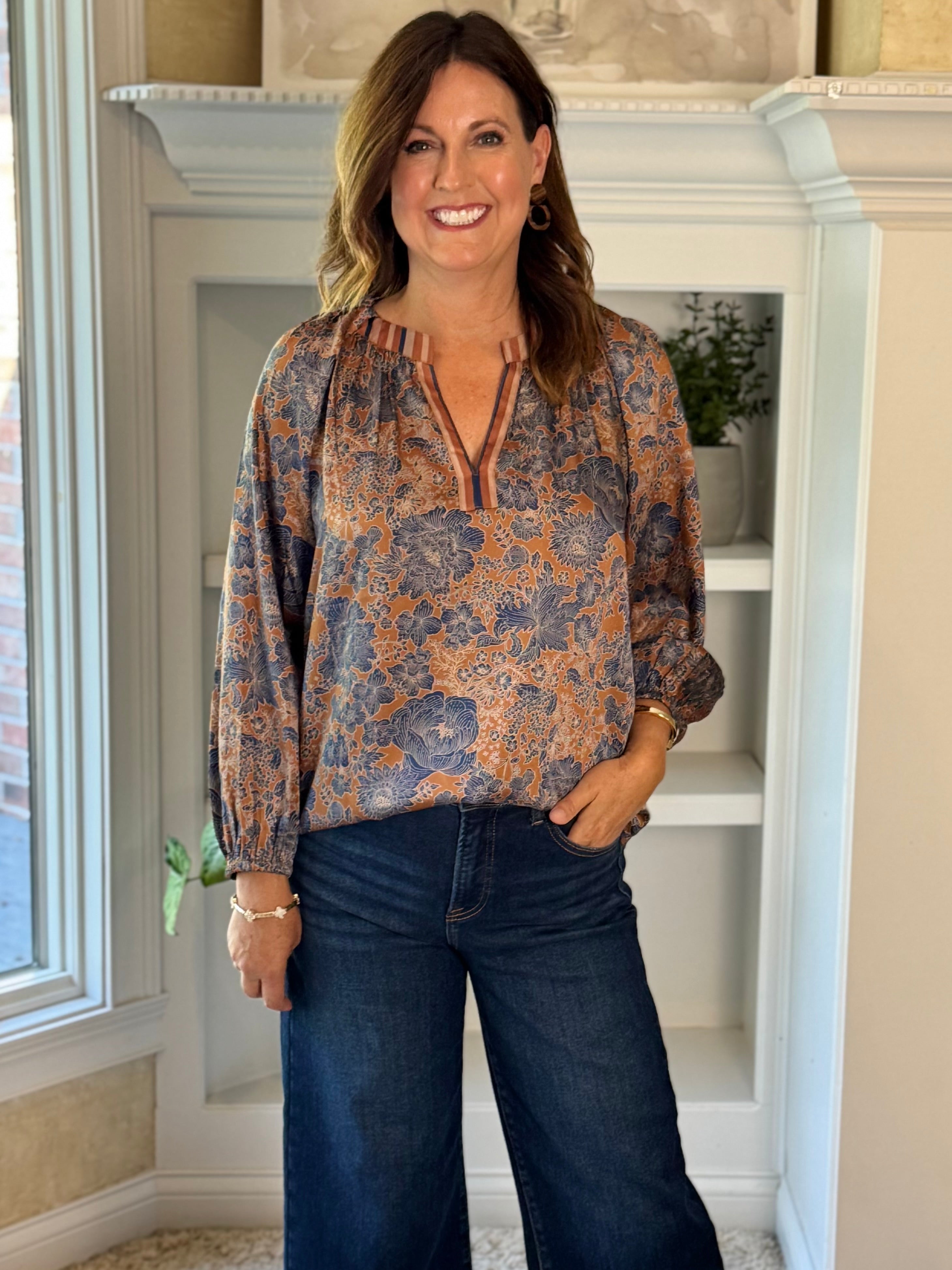 Current Air Copper Mist Blouse