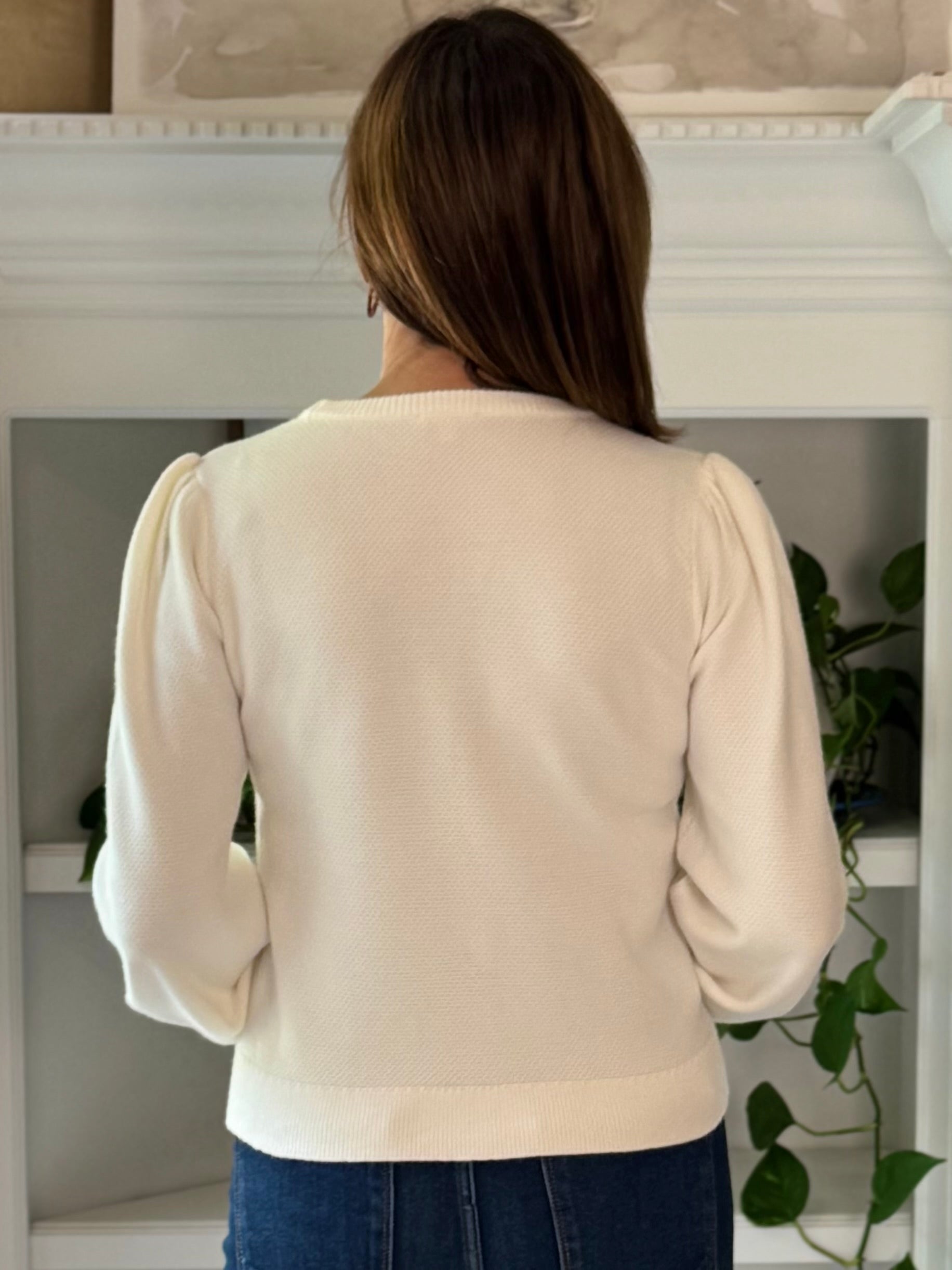 Two of a Kind Bow Knit Top - Ivory