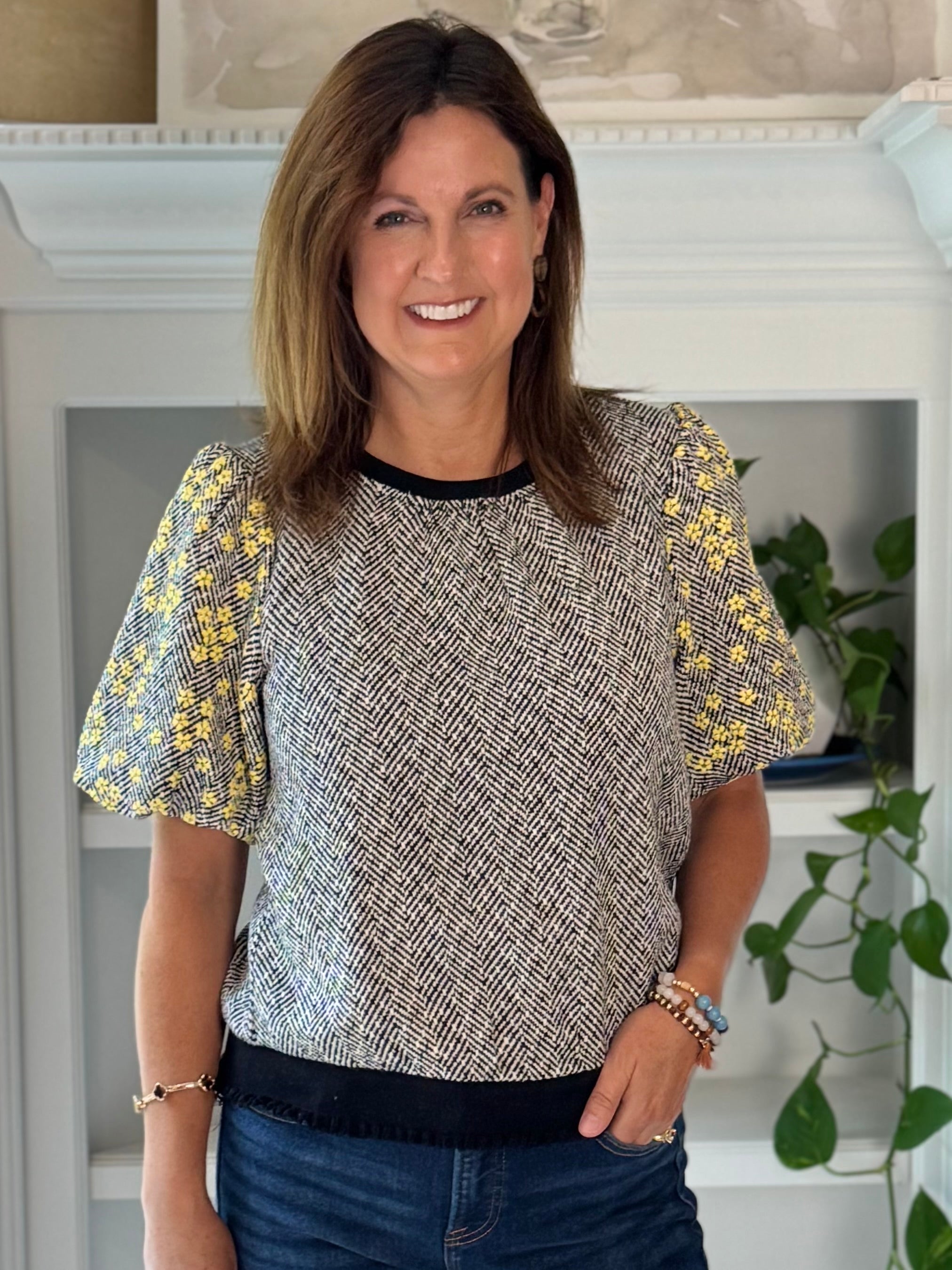 Morning Meadow Tweed Top
