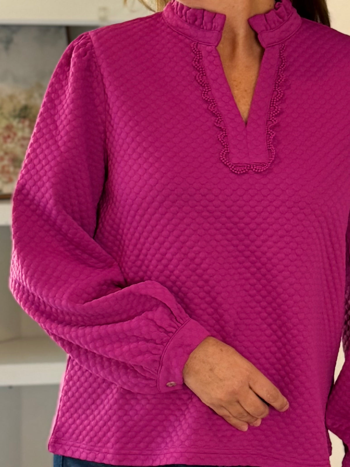 Meet Me in Magenta Textured Top