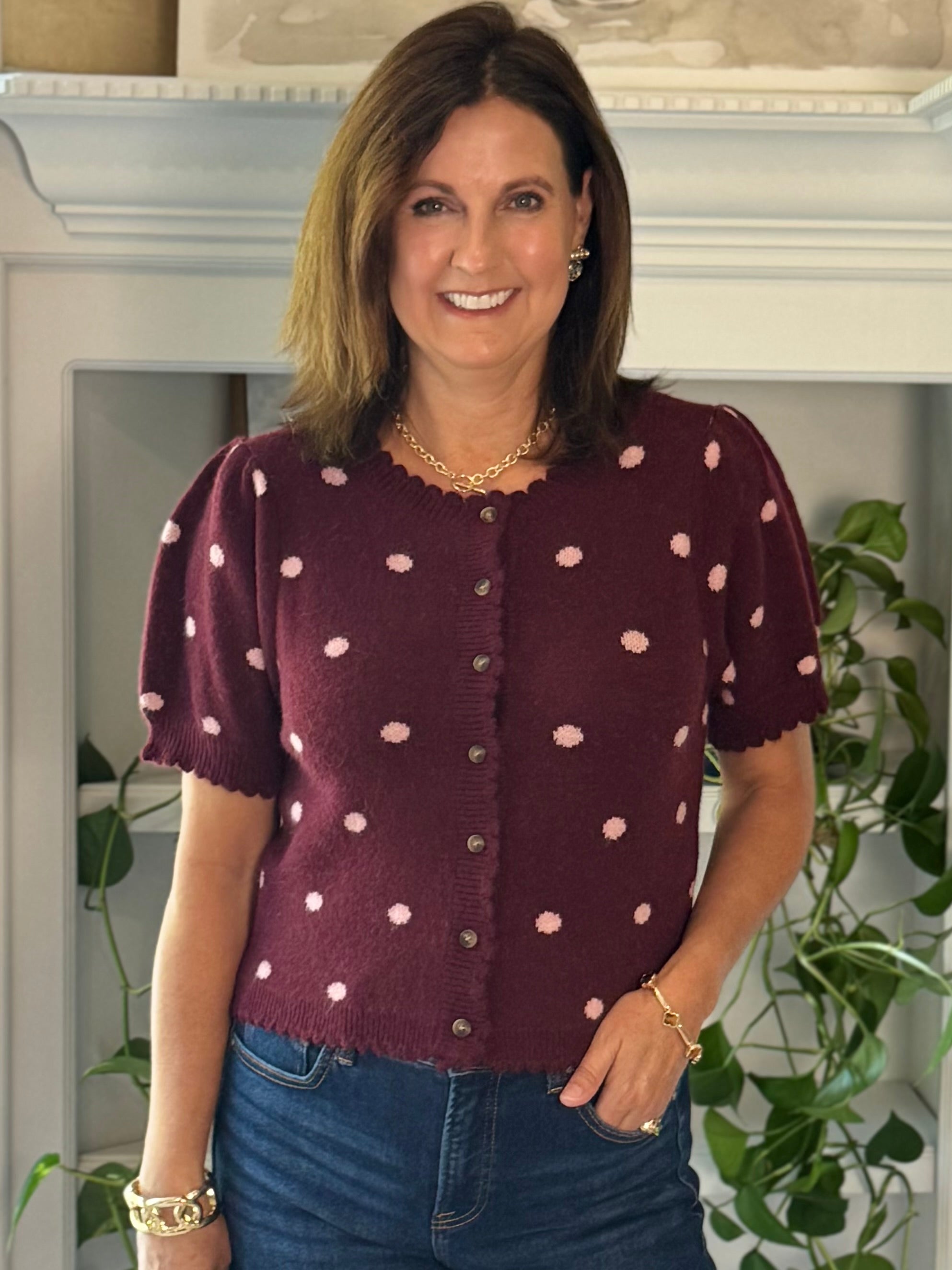 Fall for Polka Knit Top