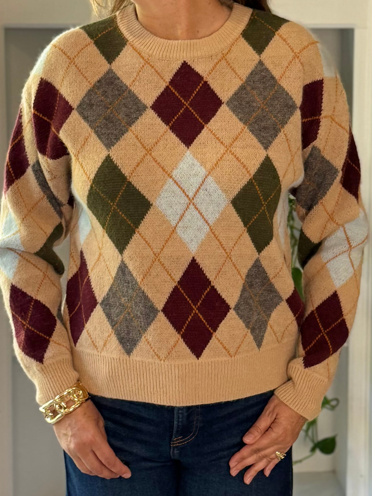 Diamond Days Argyle Sweater
