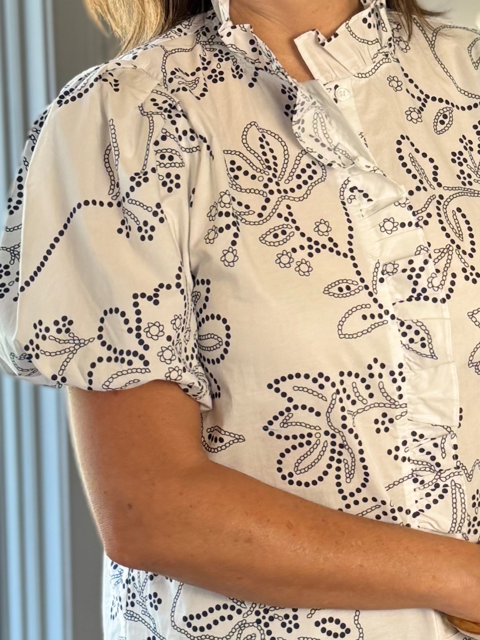 Flourish Print Blouse - White