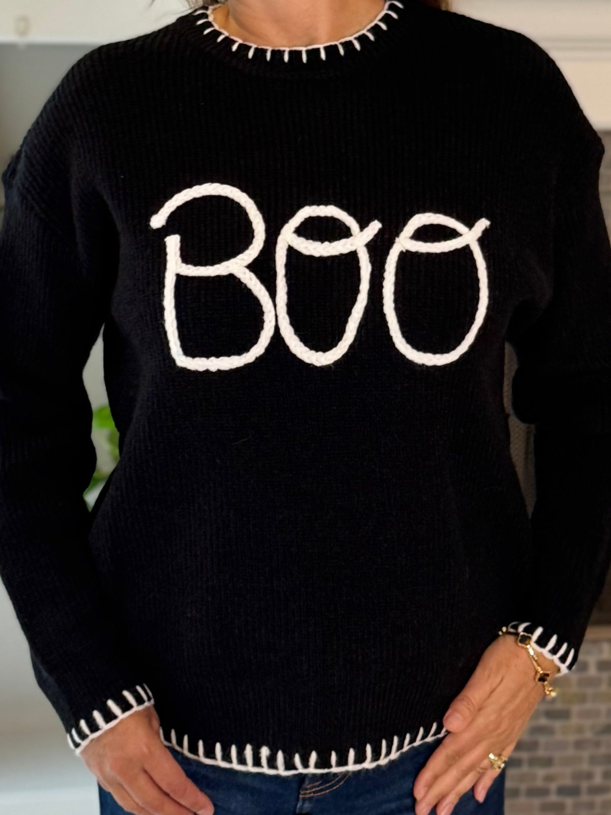 Boo Crew Embroidered Sweater