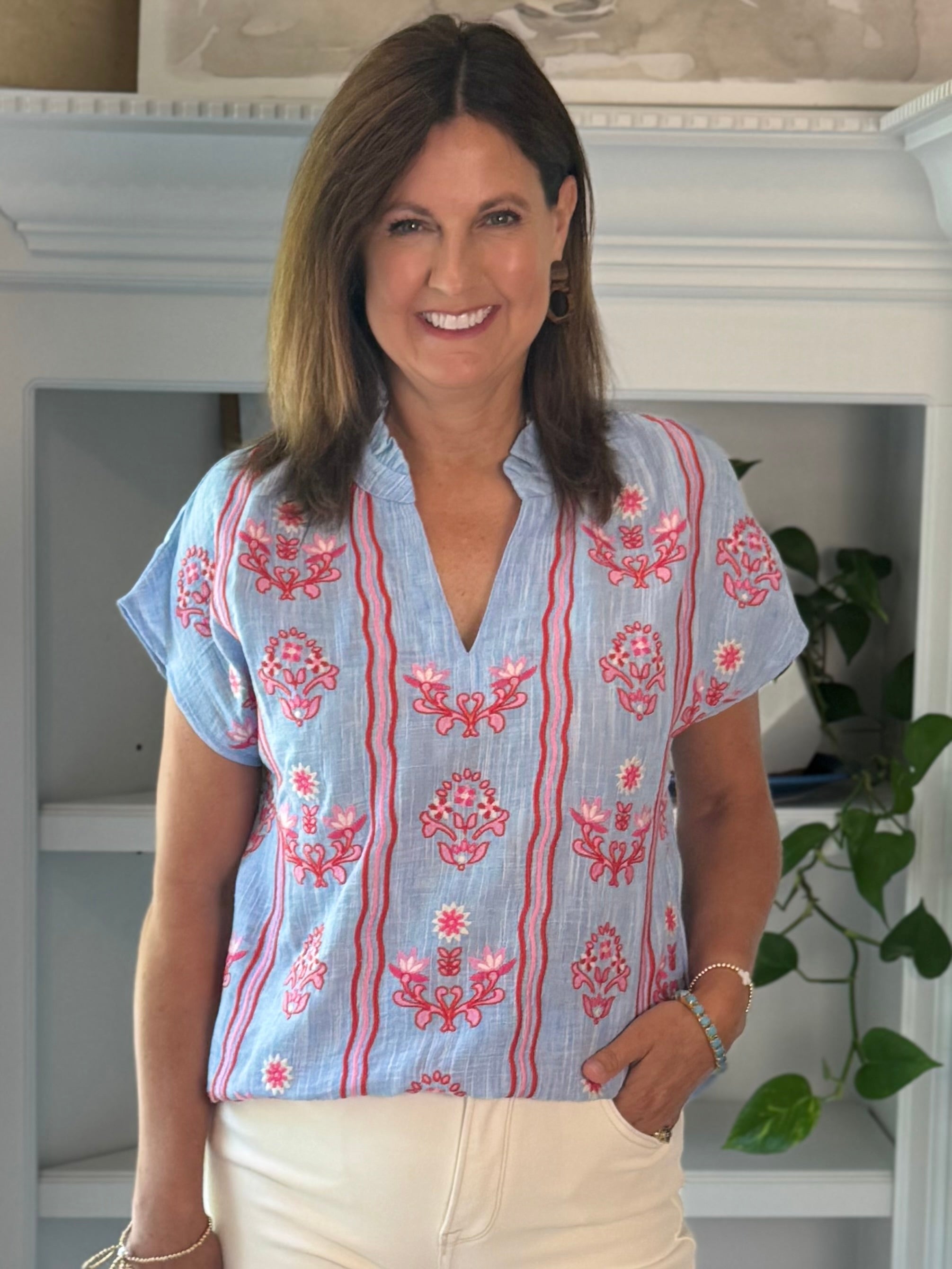 THML Cabana Embroidered Top