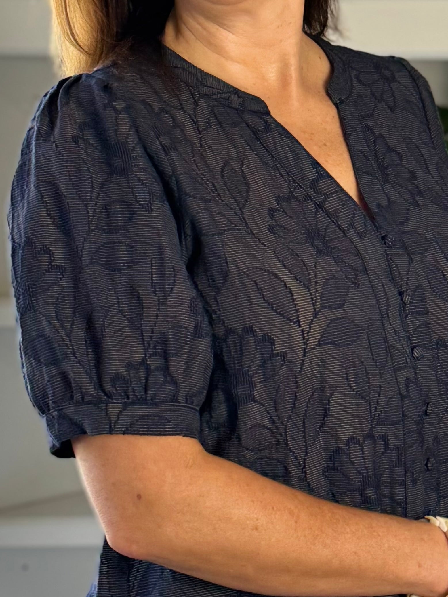 Midnight Textured Blouse