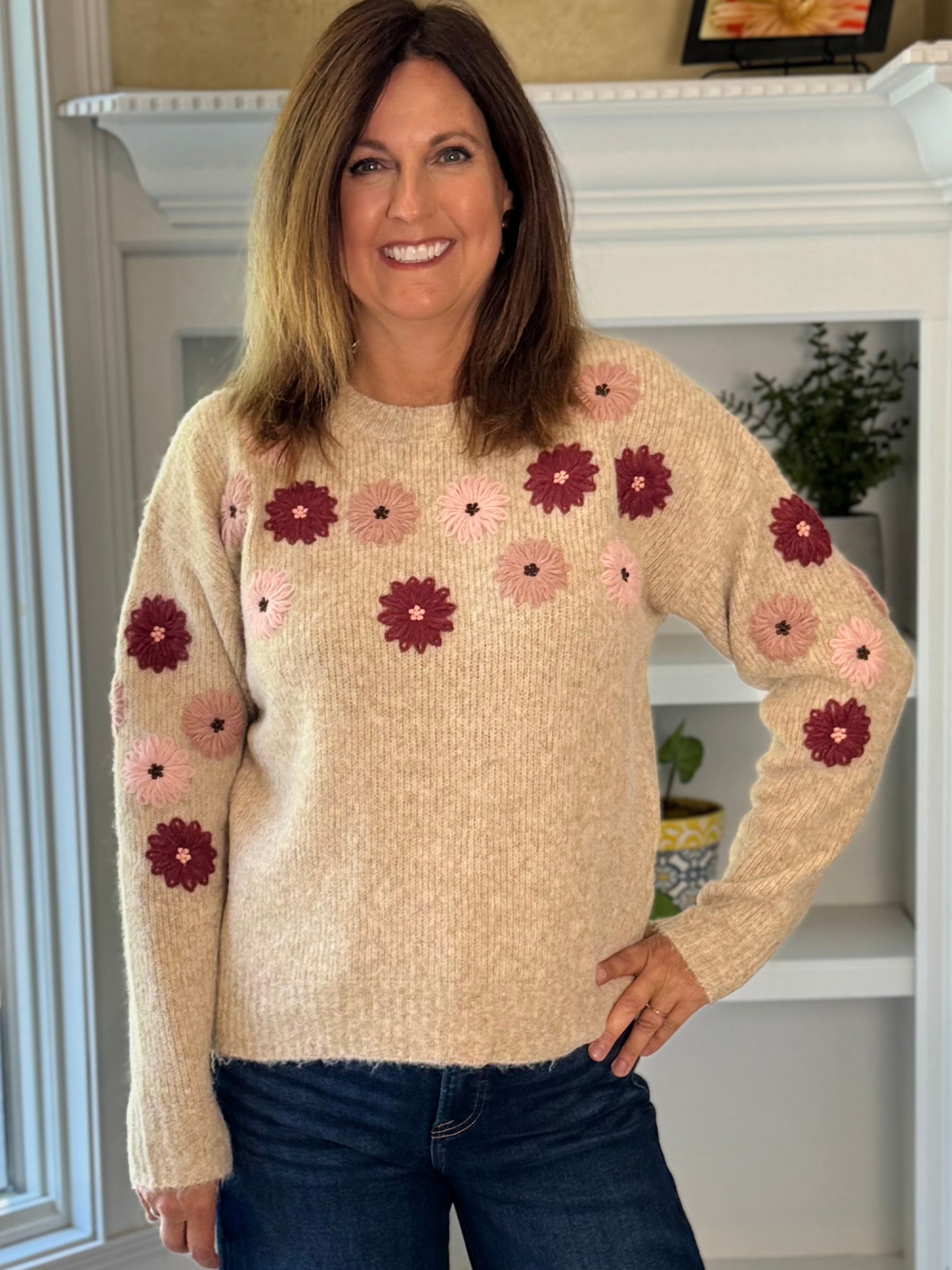 Tranquil Floral Sweater