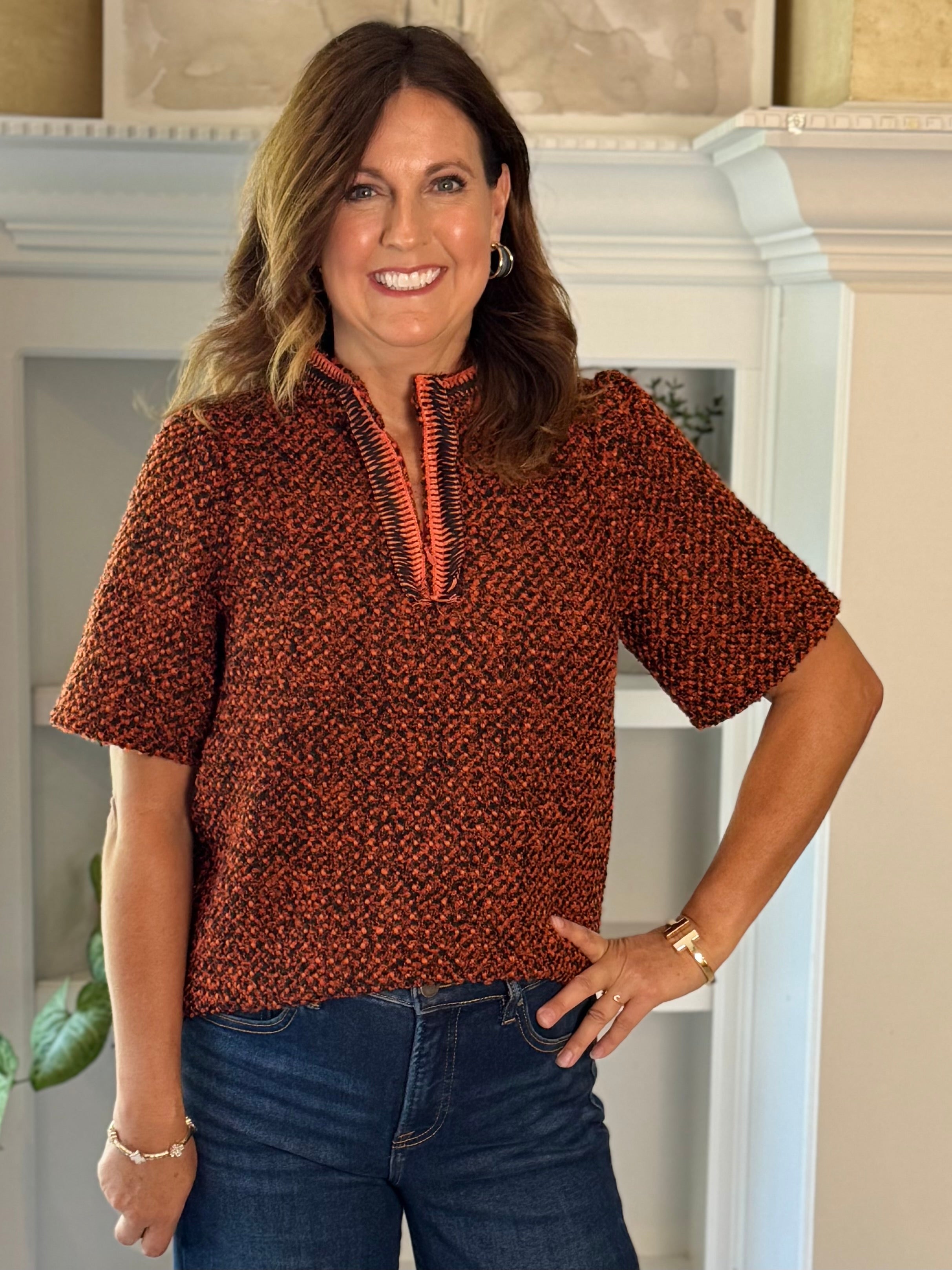 Tweed Perspective Top