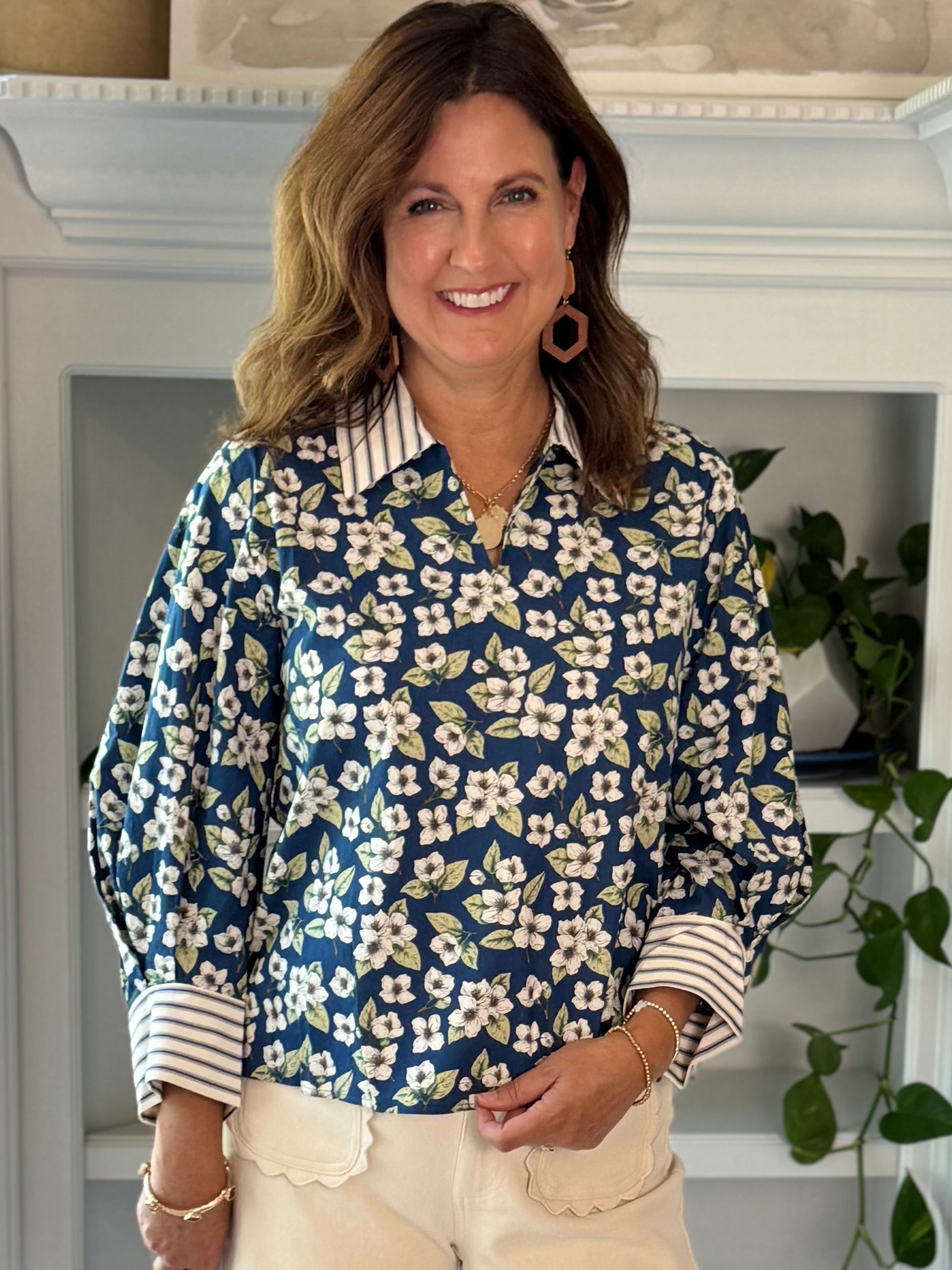 Blue Skies Floral Top