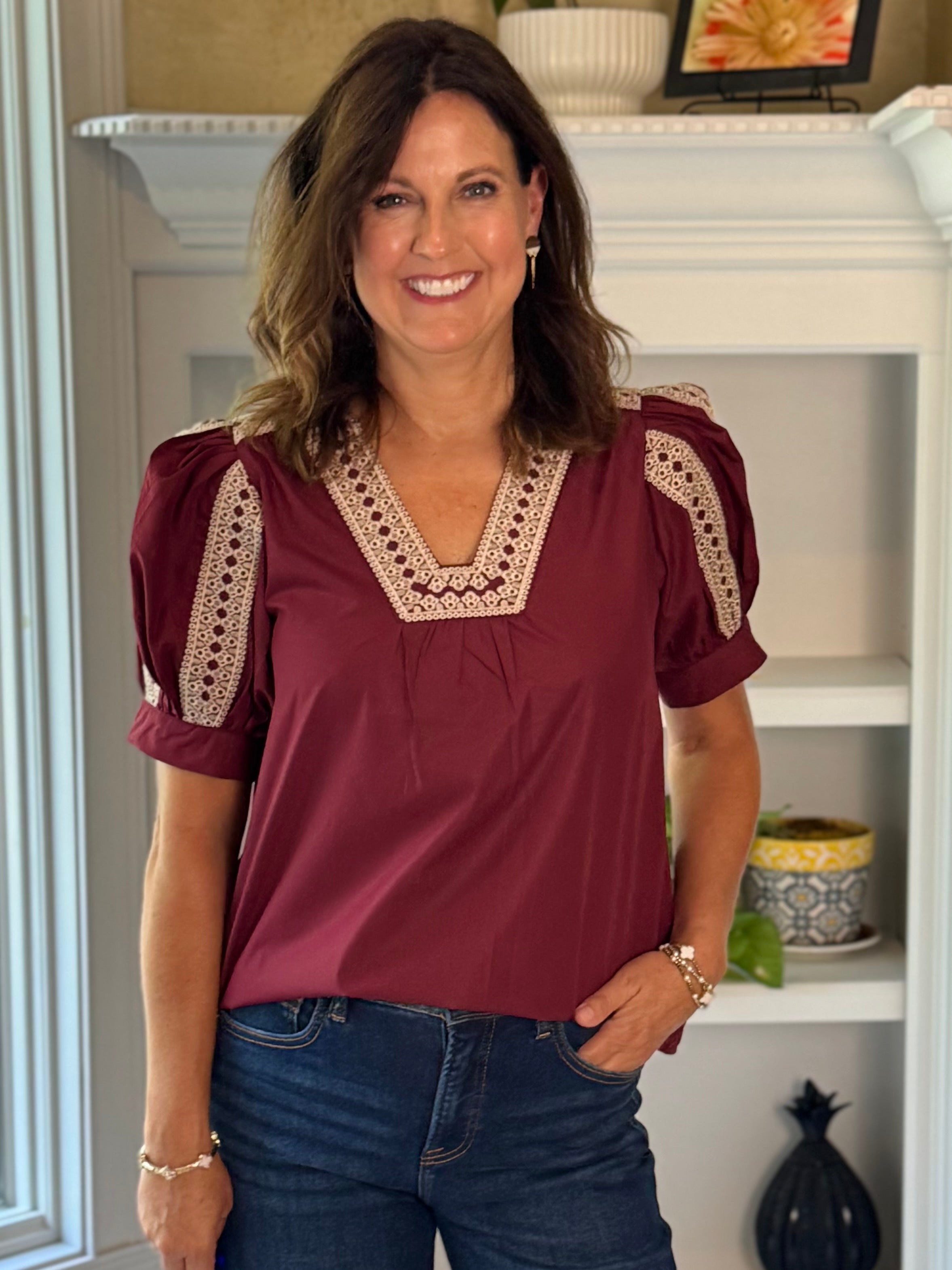 Bordeaux Charm Top
