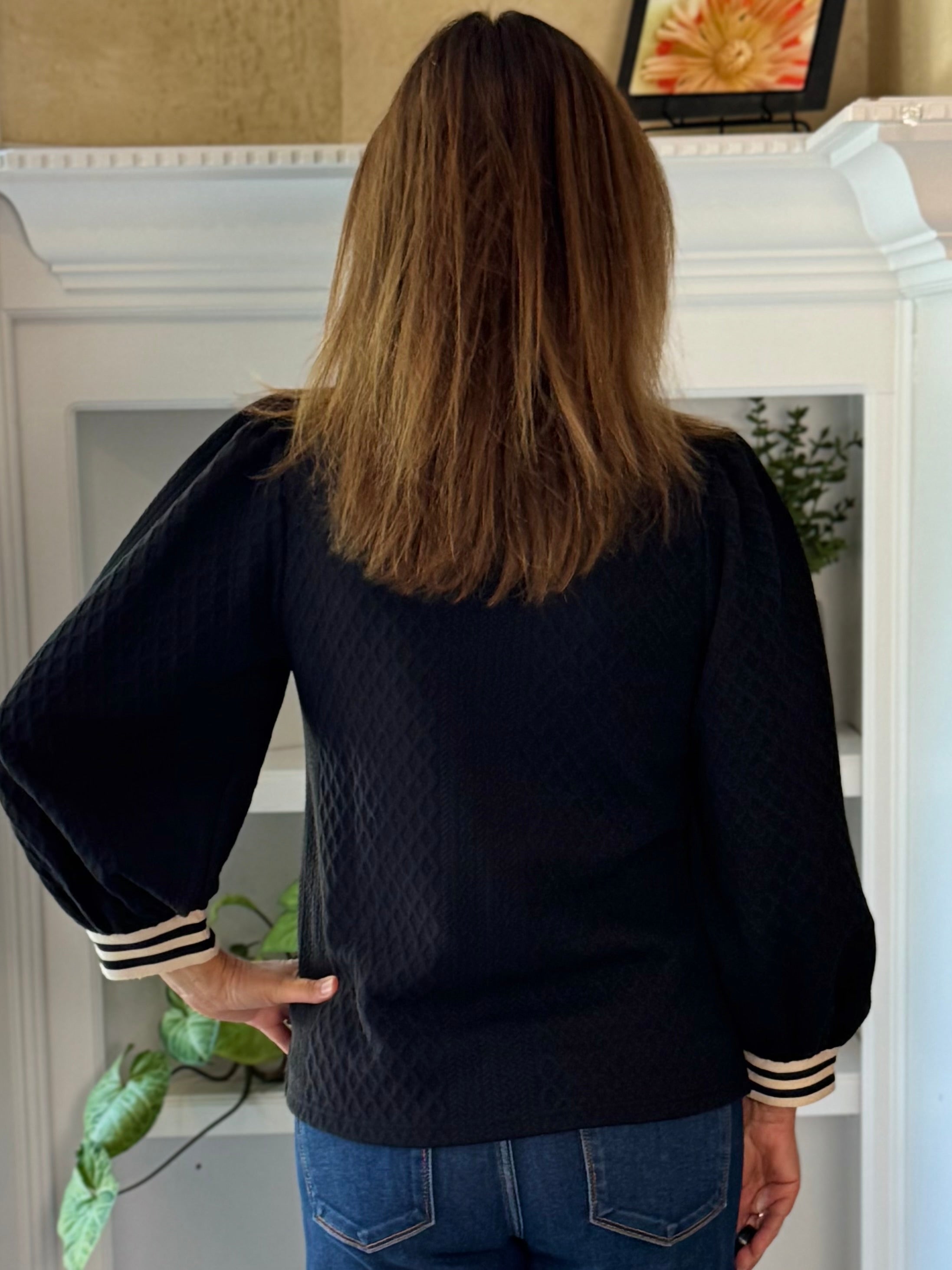 Horizons Textured Contrast Top