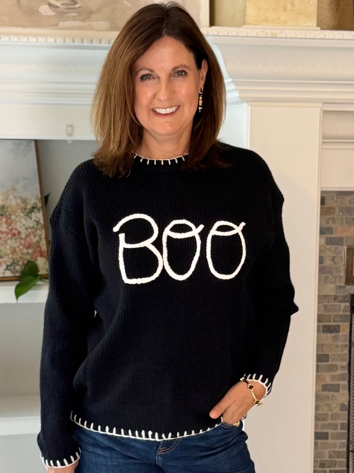 Boo Crew Embroidered Sweater