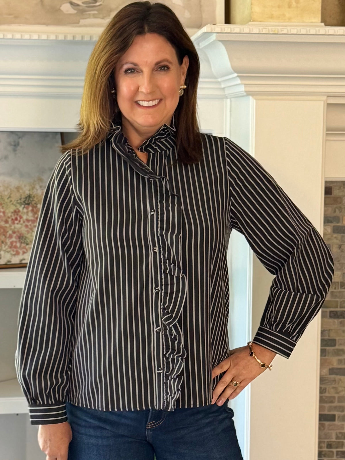 Between the Lines Striped Blouse