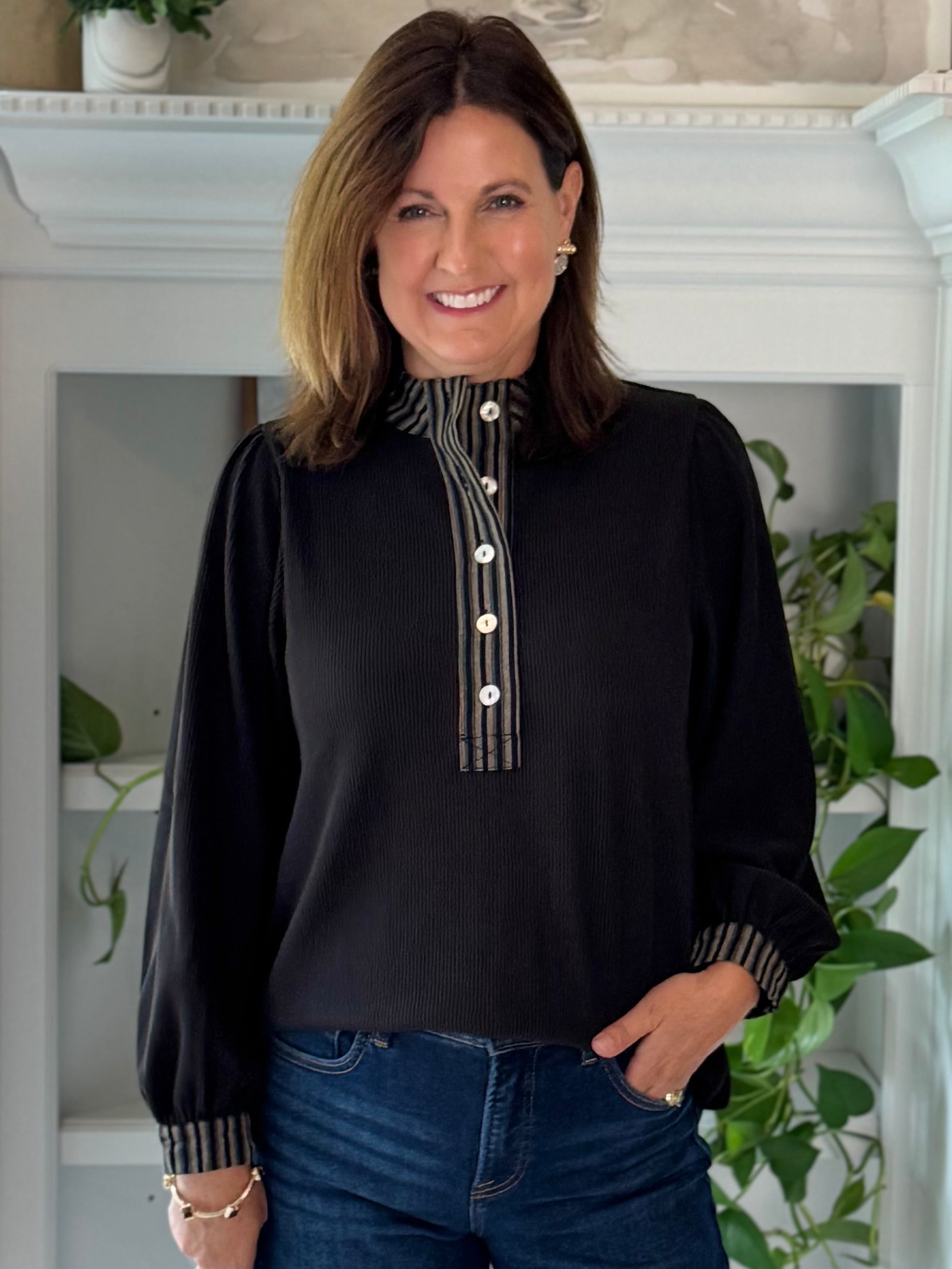 Make Your Mark Ribbed Contrast Top