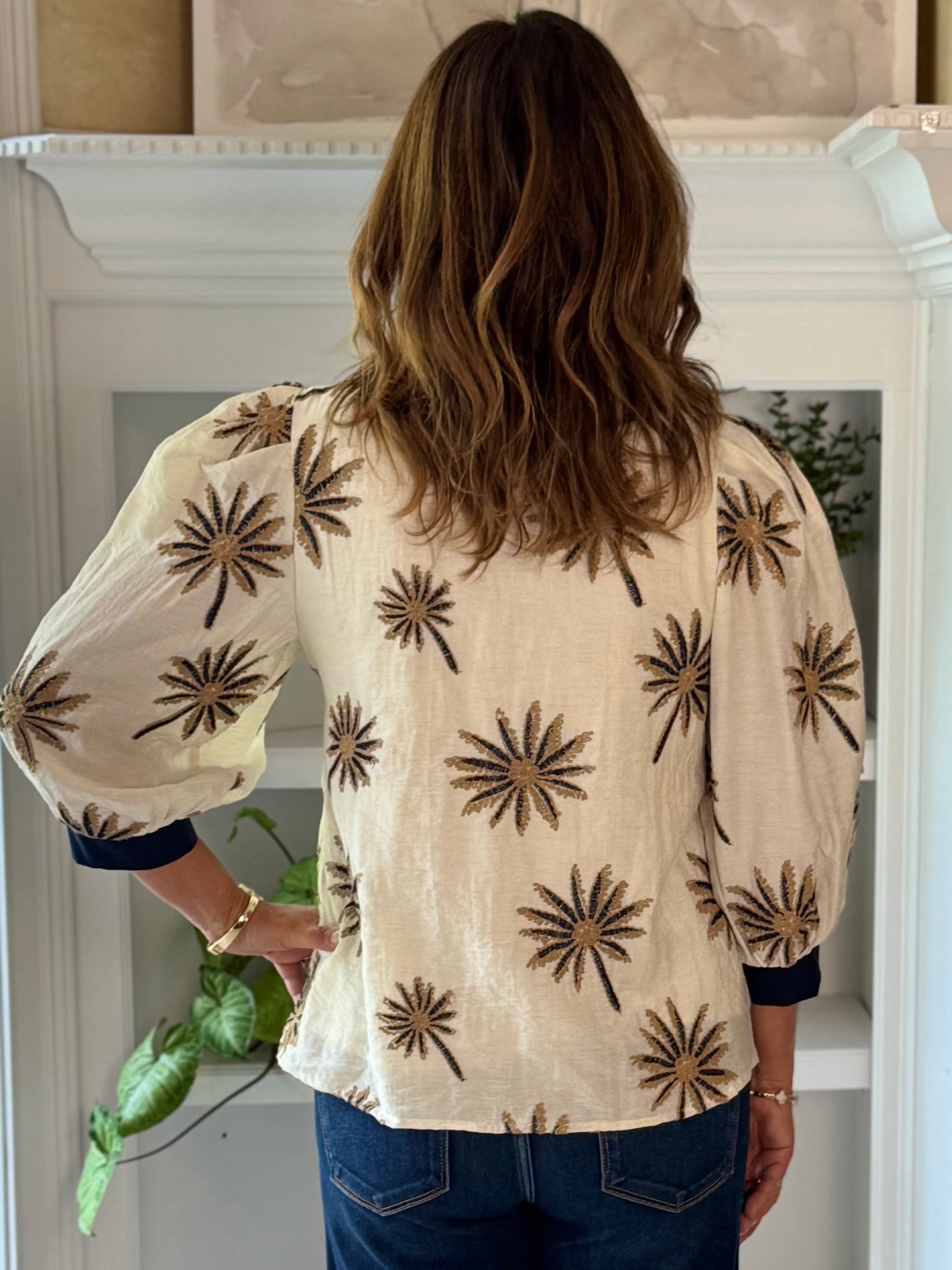 Sunburst Embroidered Top