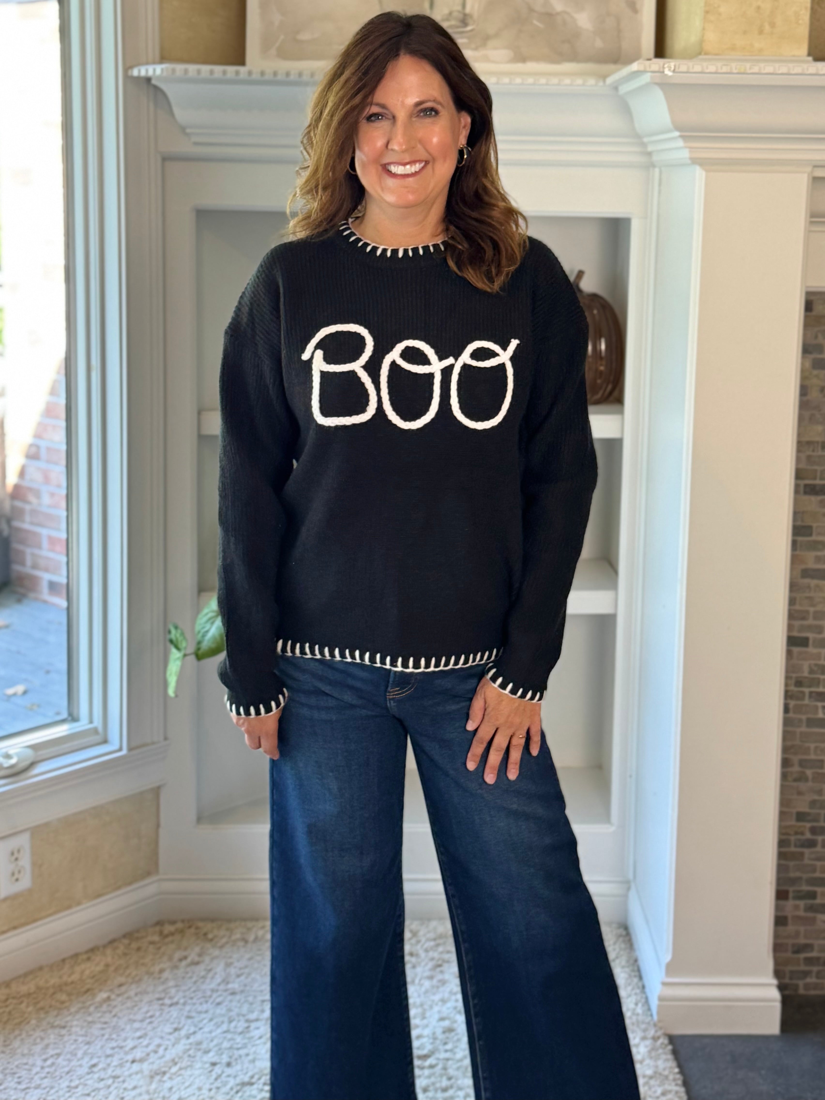 Boo Crew Embroidered Sweater
