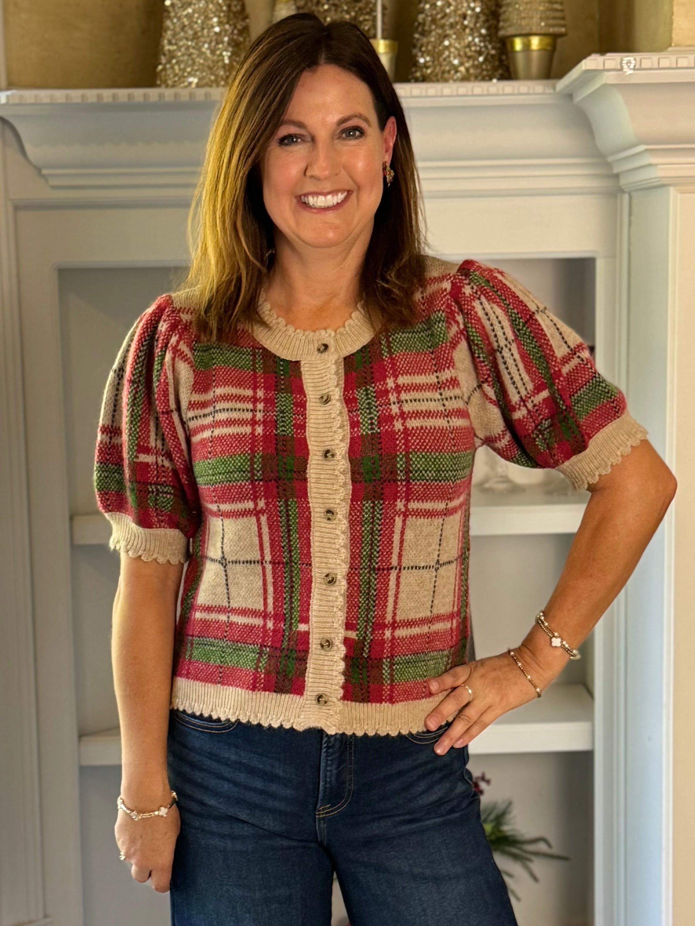 Plaid Cheer Sweater
