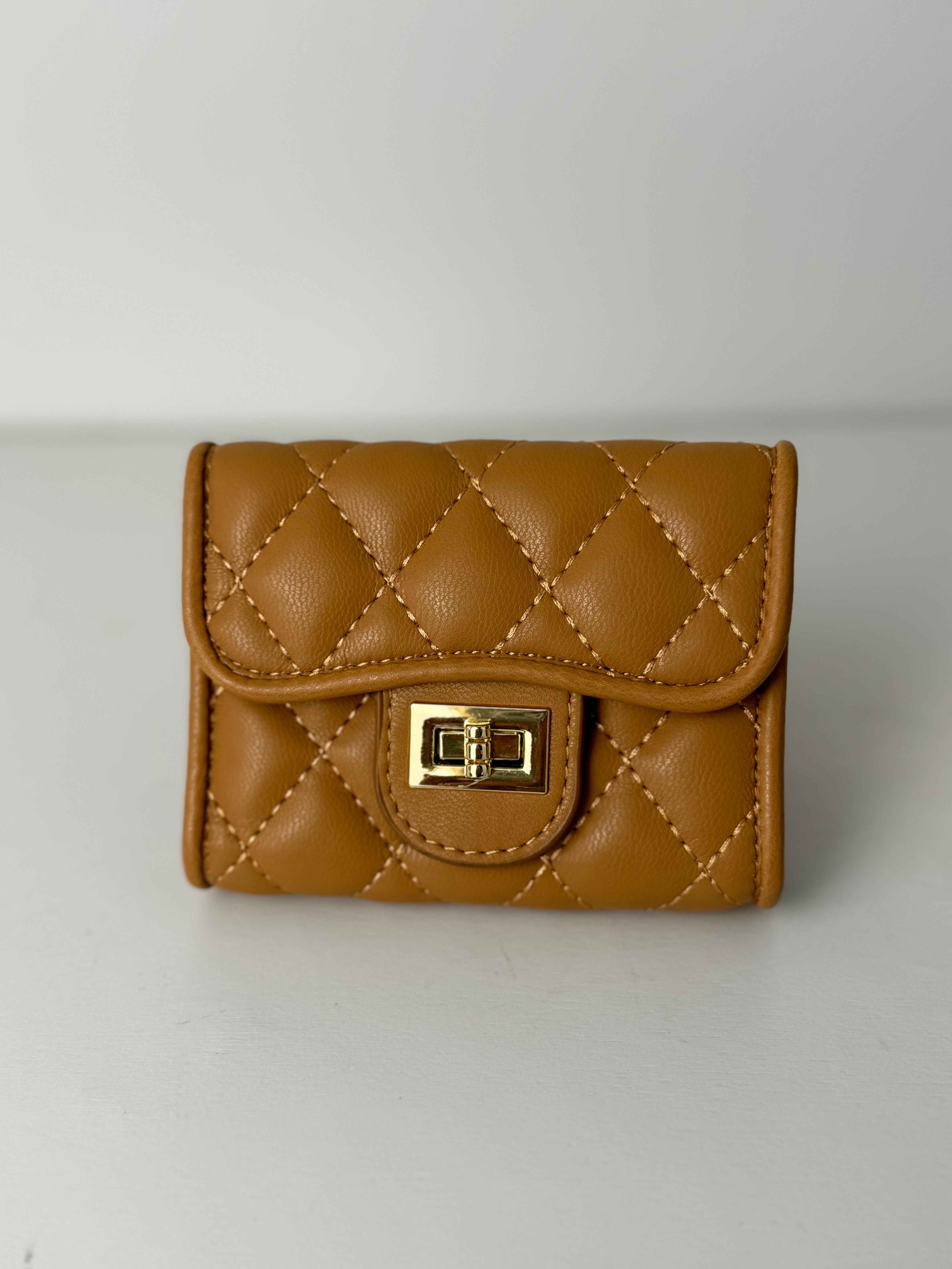 Quilted Card Holder - Nude