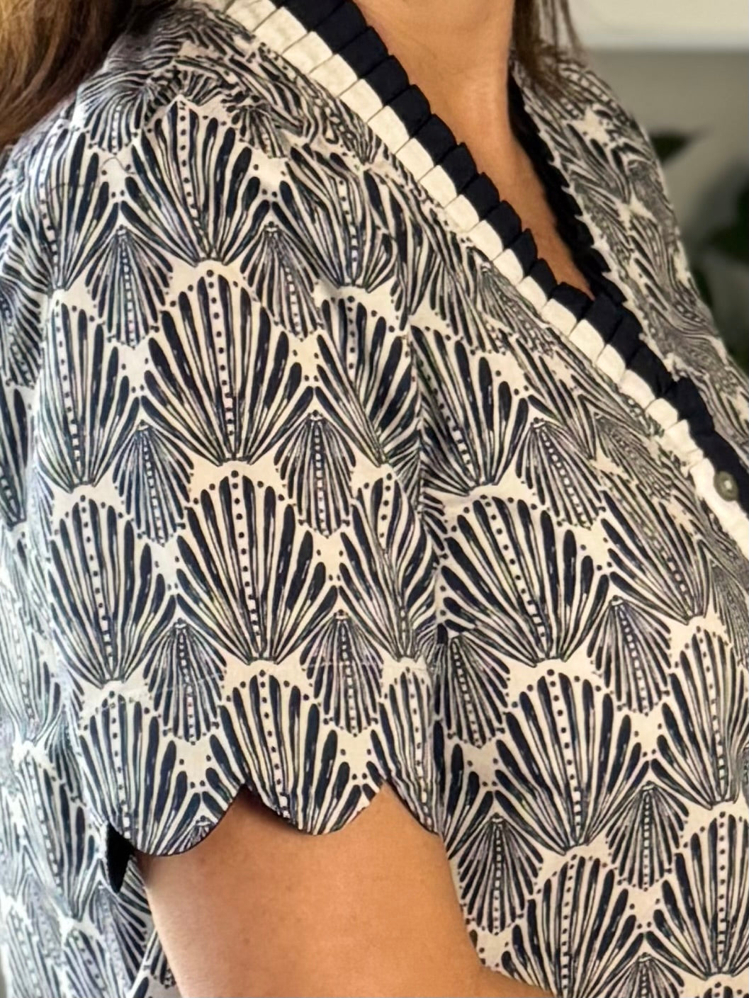 Seaside Fan Print Top