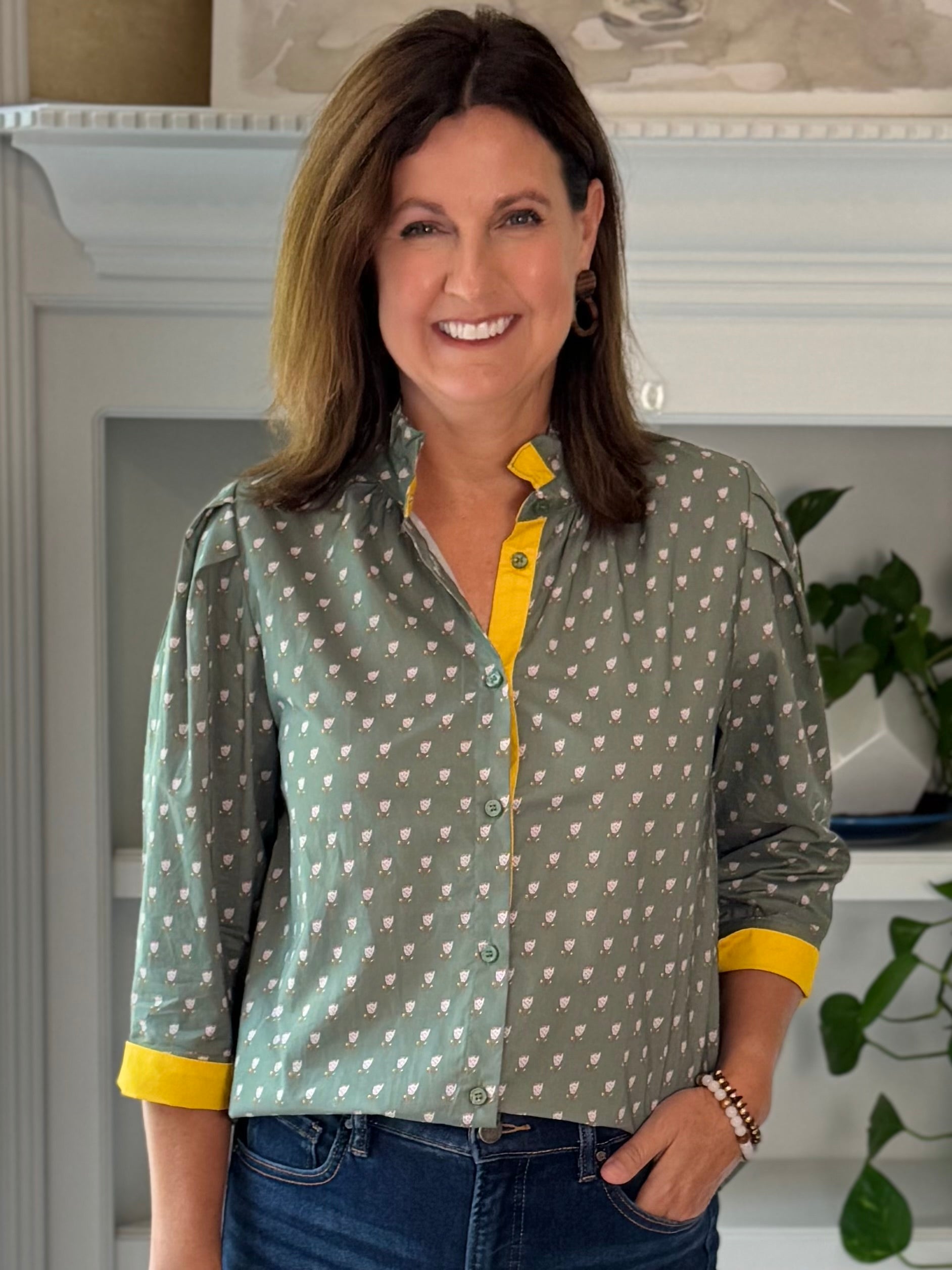 Sunshine & Sage Floral Top