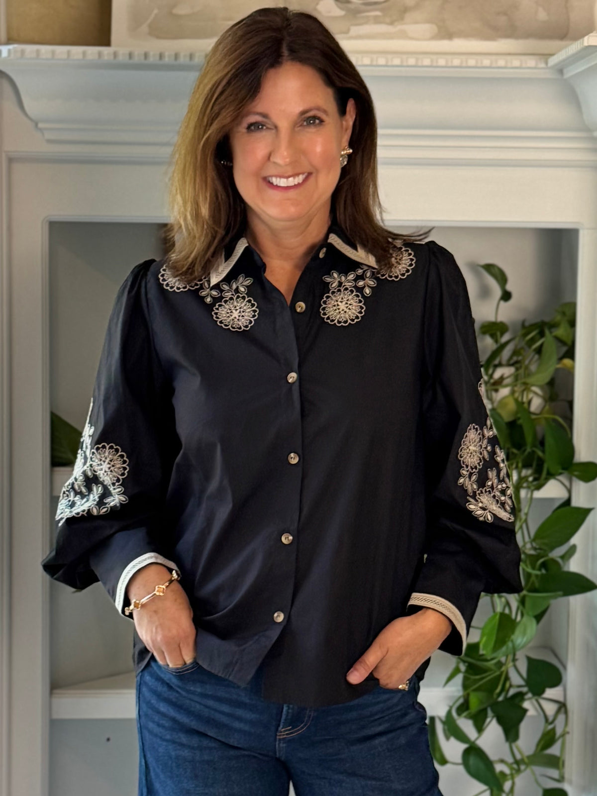 Free Spirit Embroidered Top - Black