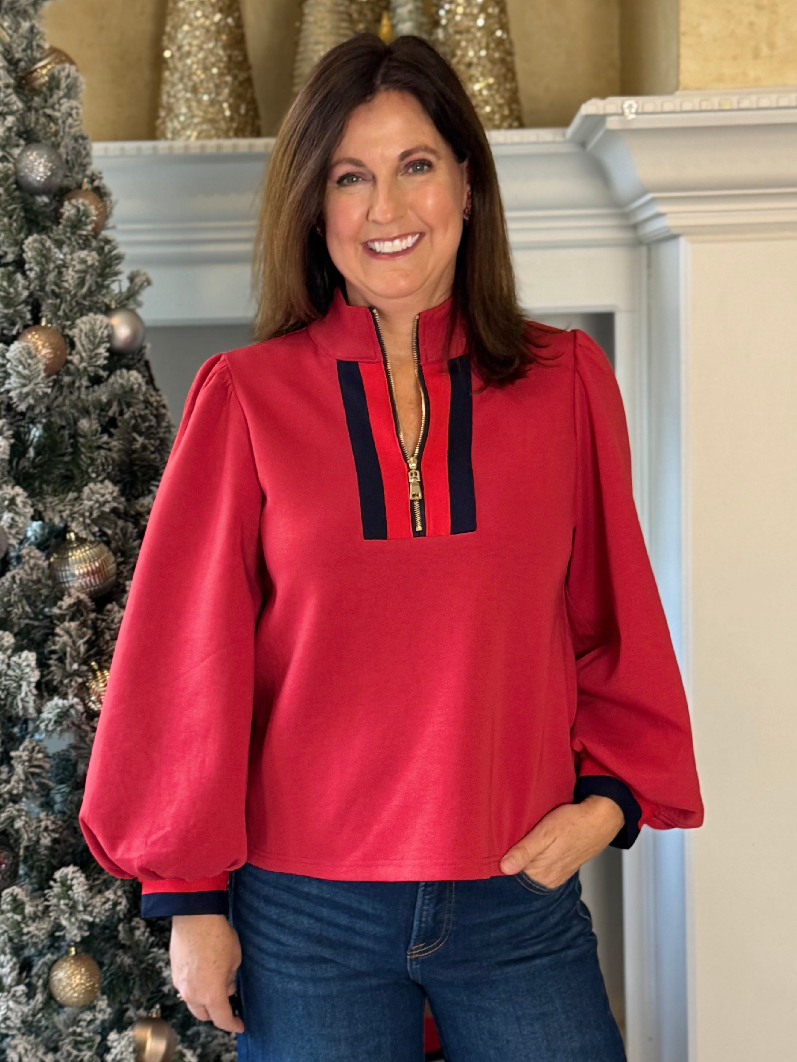 Crimson Icon Contrast Top