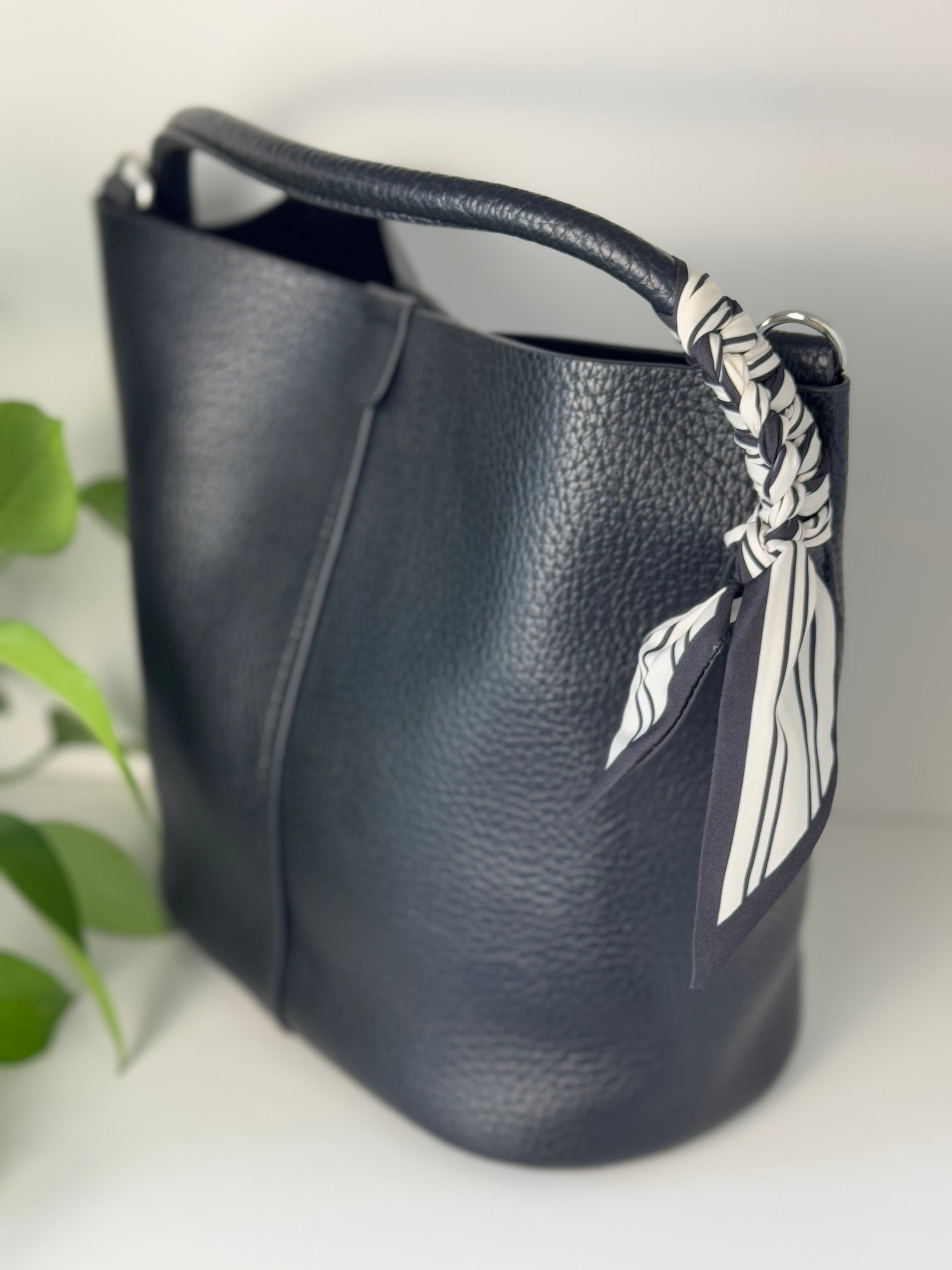 Large Charm Bucket Bag - Black