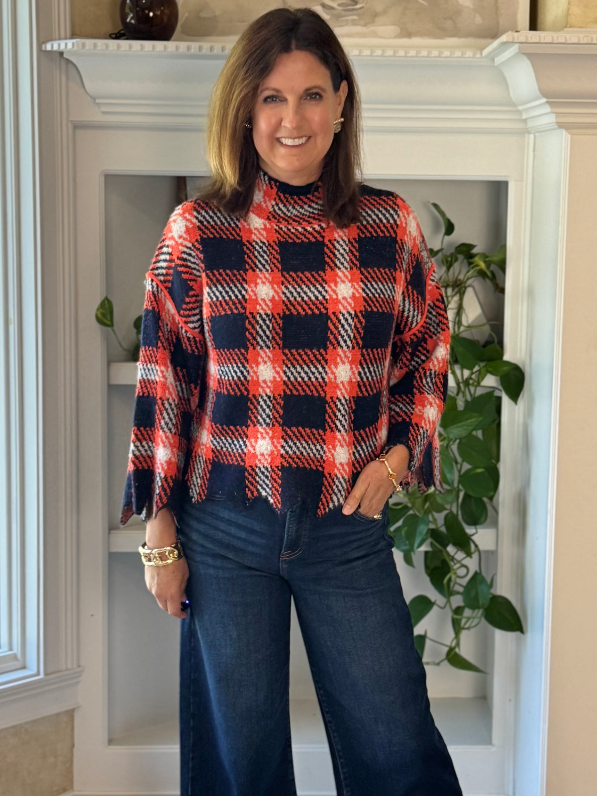 Happy to Be Plaid Sweater