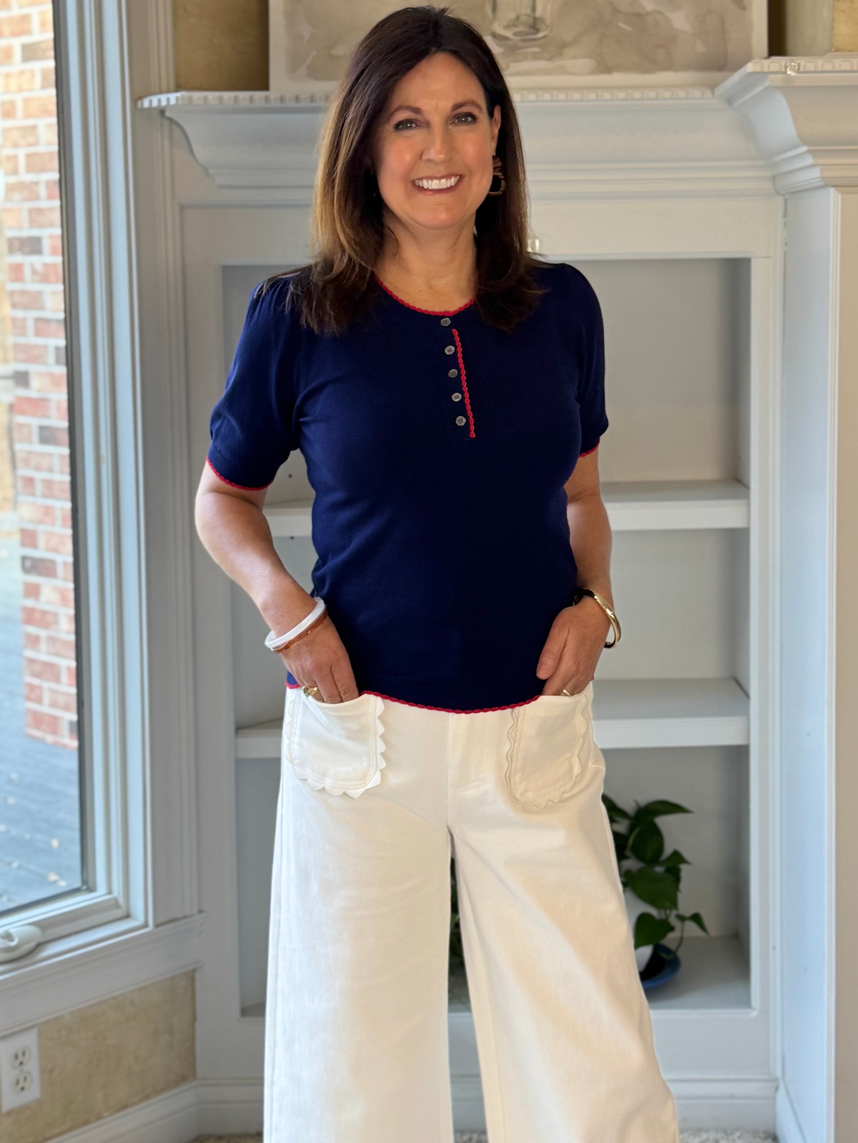 Current Air Navy Pop Sweater