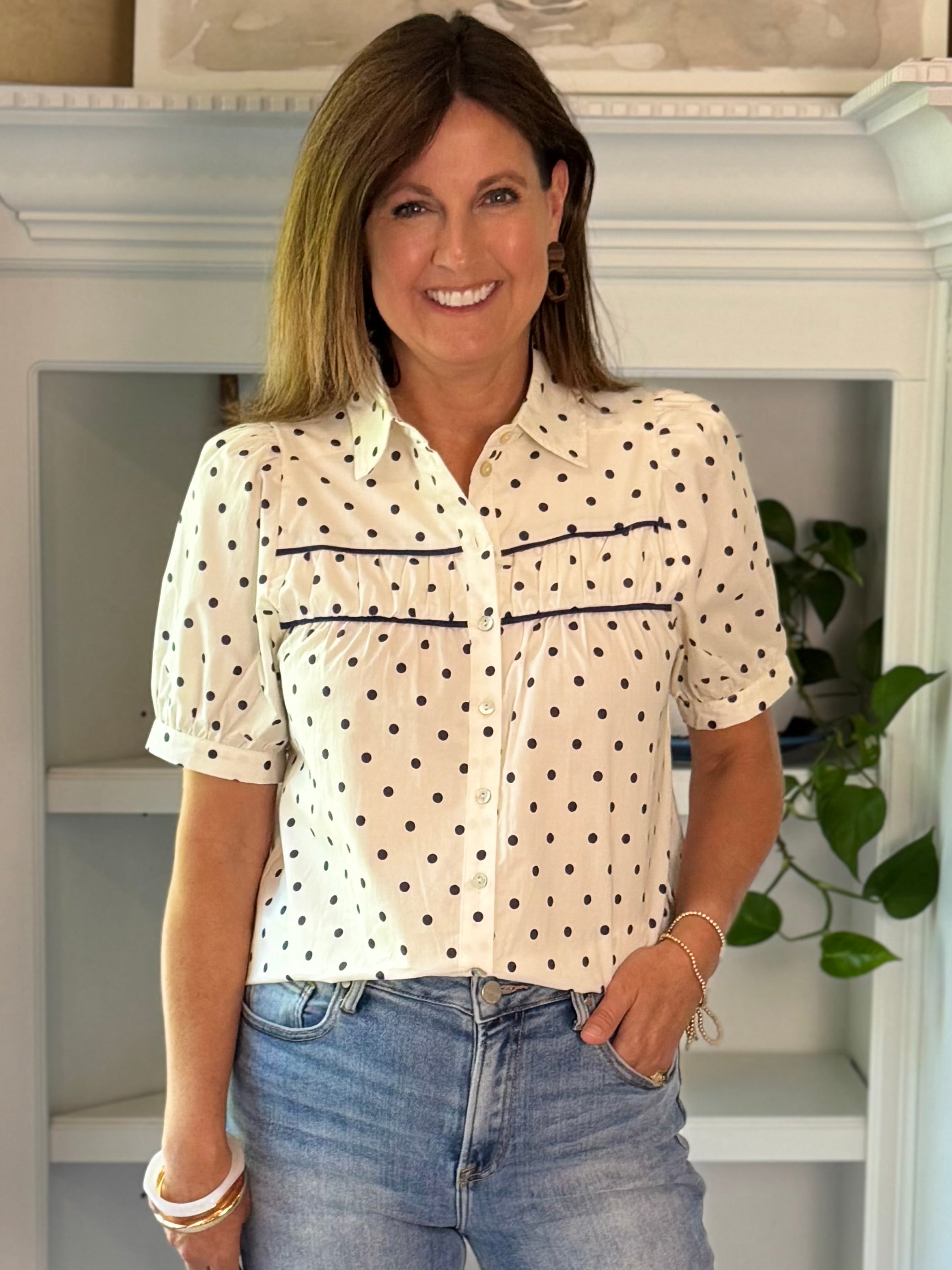 Parisian Polka Dot Top