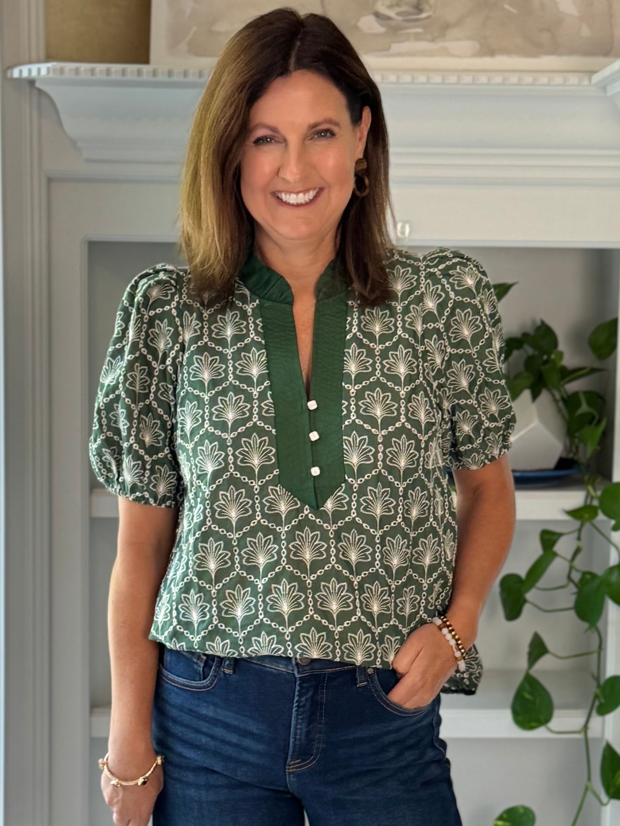 Hunter Elegance Embroidered Top