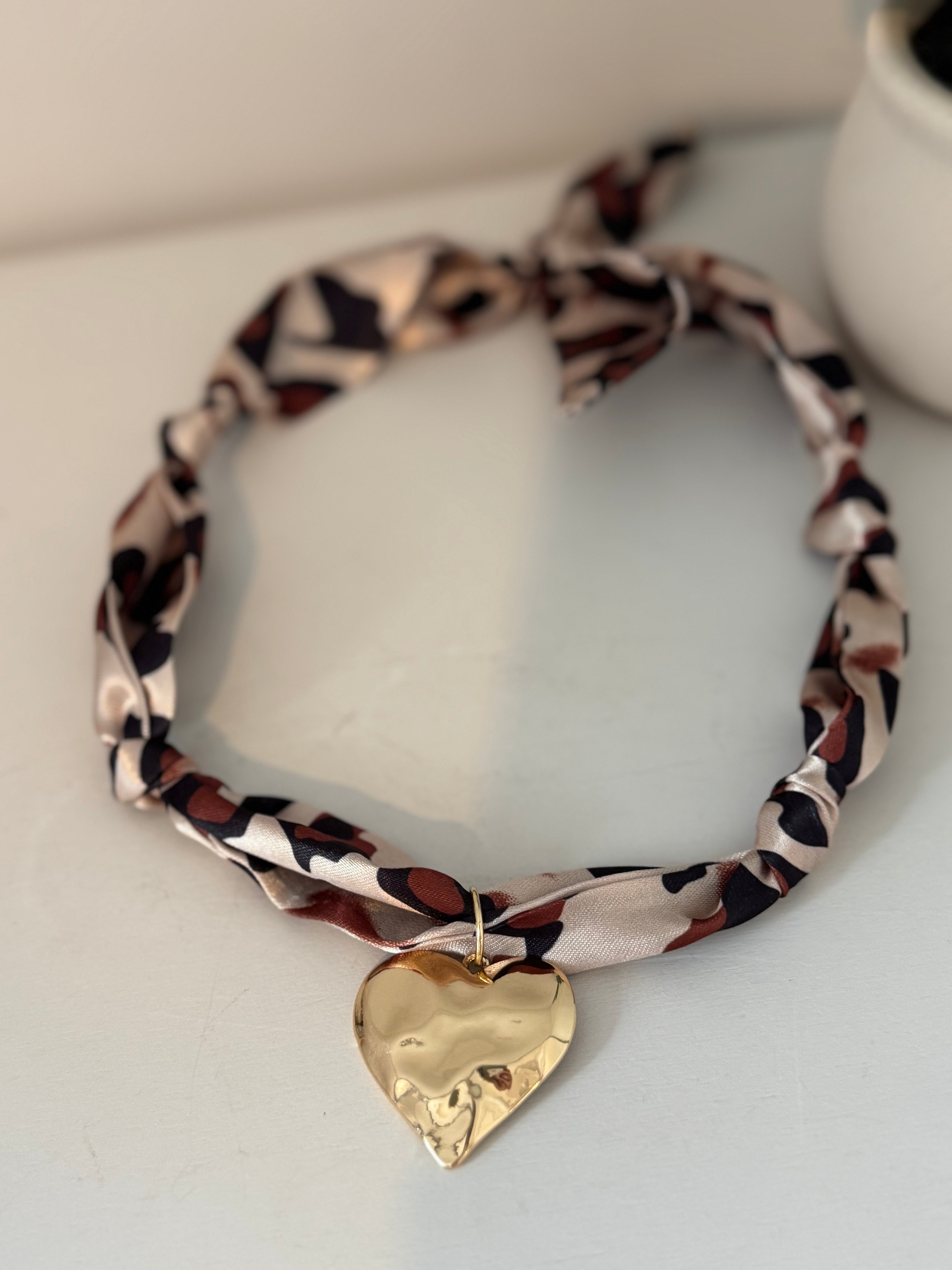 Leopard Heart Scarf Necklace