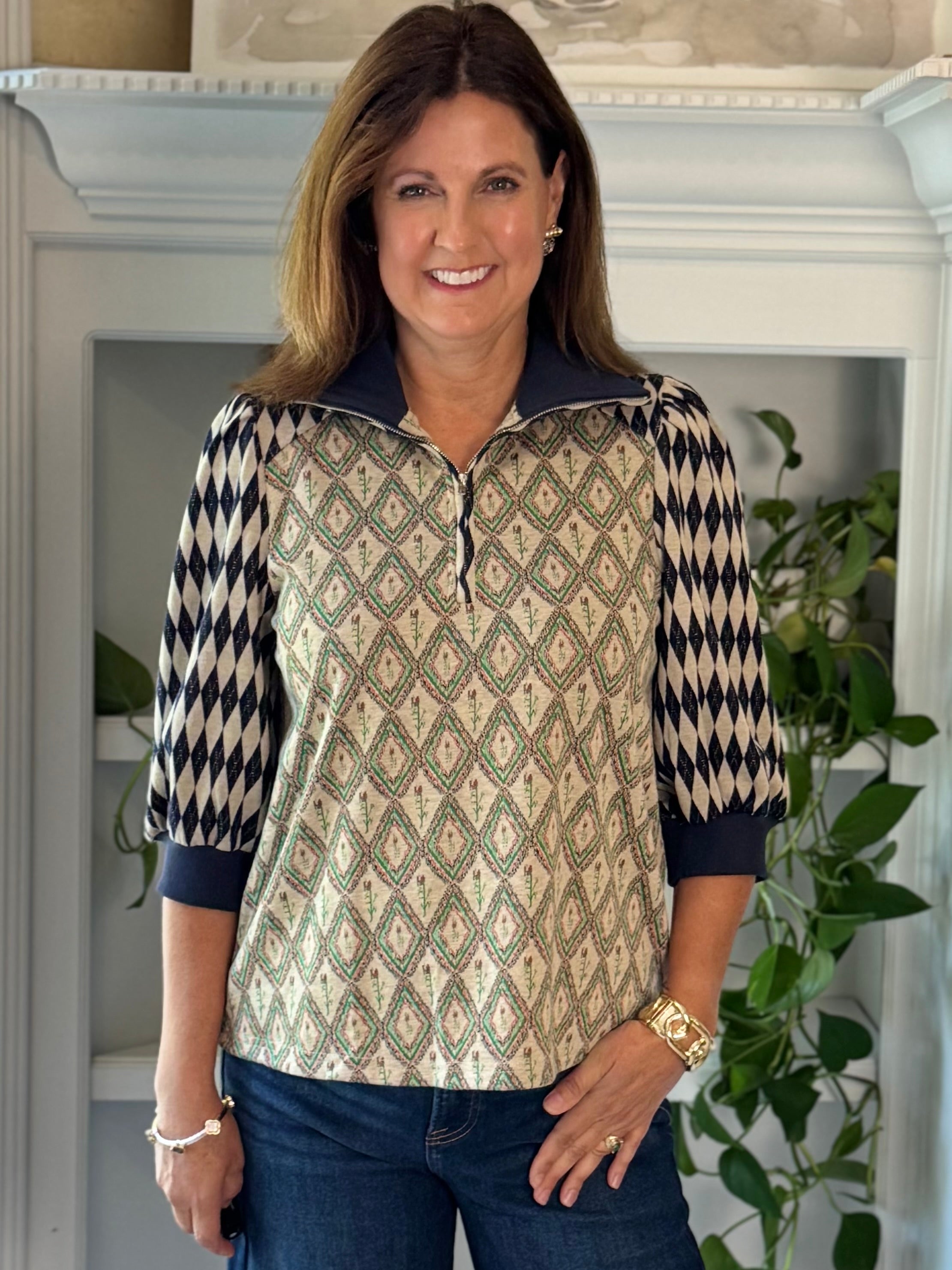 In the Mix Quarter-Zip Top