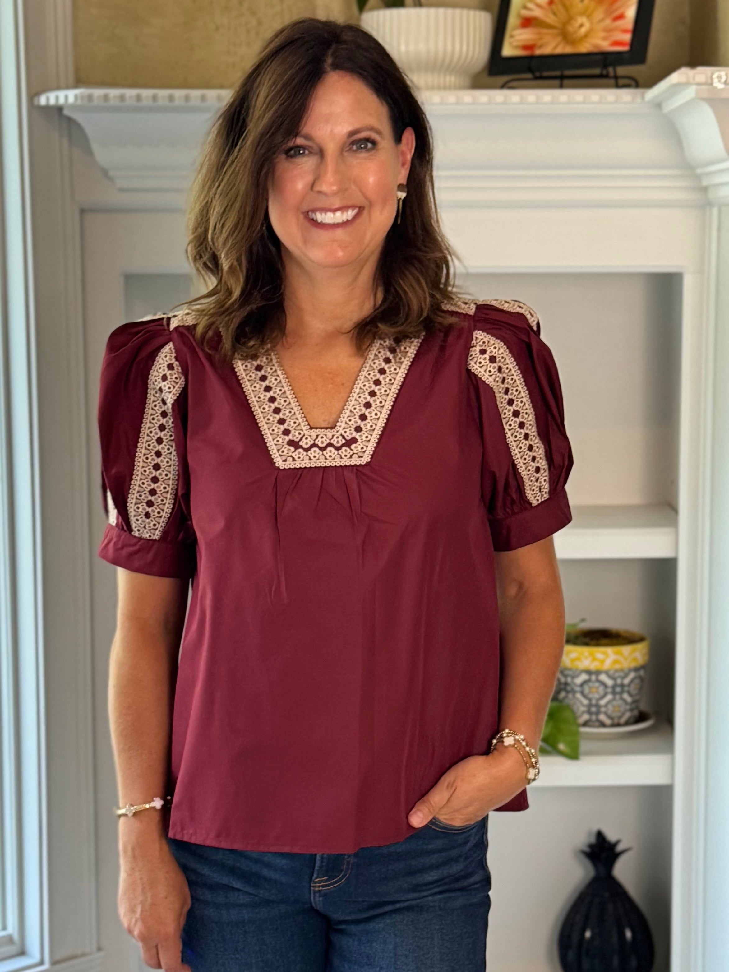 Bordeaux Charm Top