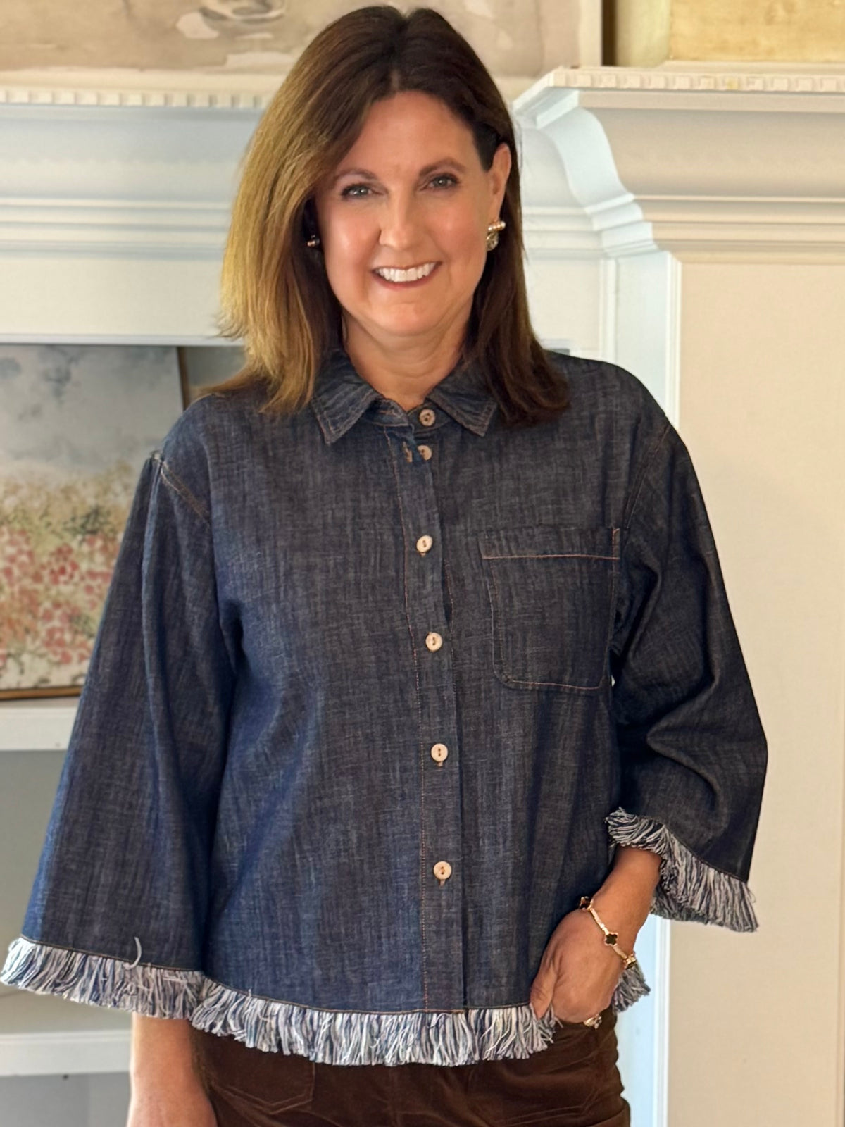 Fringe & Fabulous Denim Top