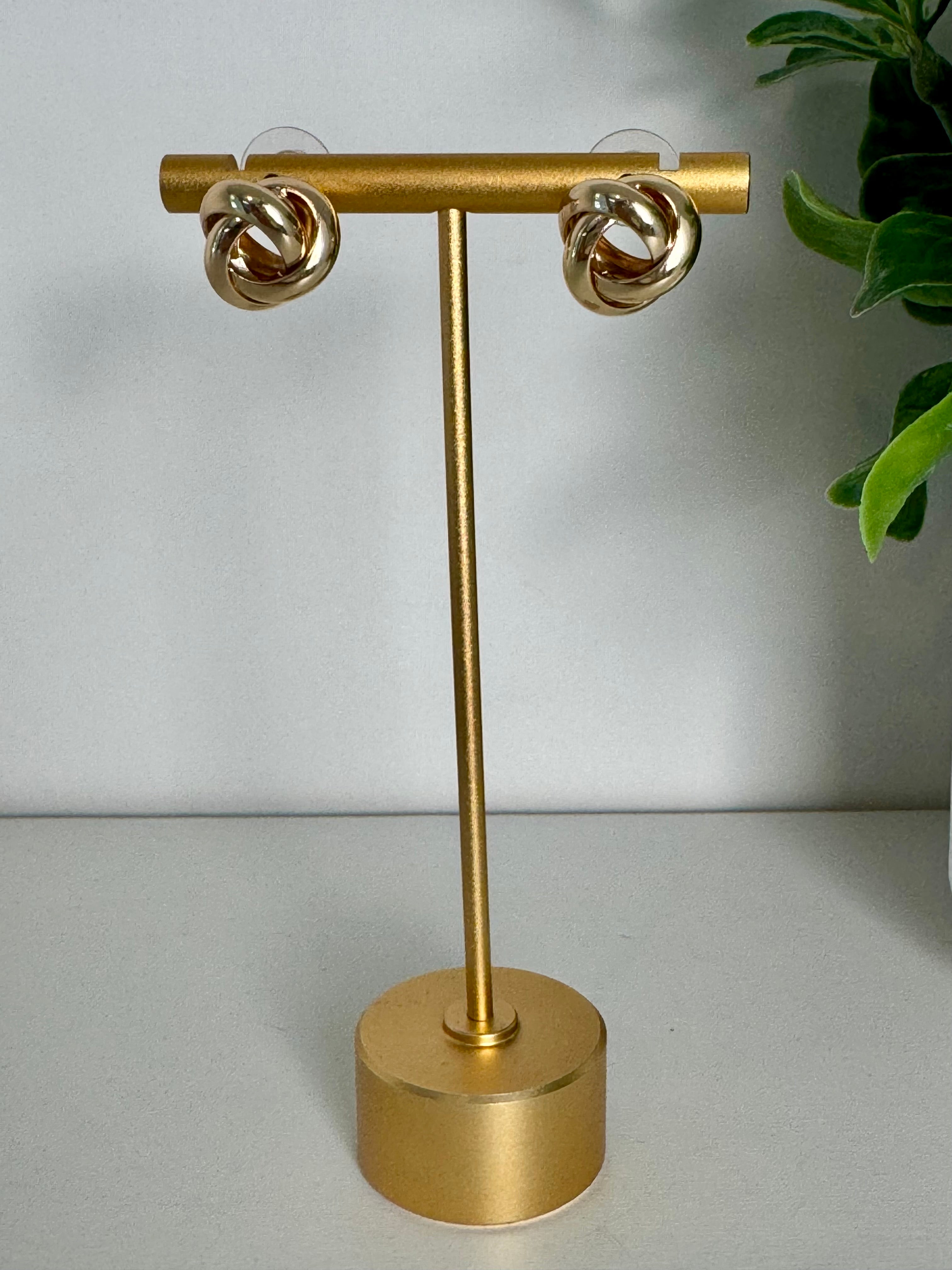 Golden Twist Stud Earrings