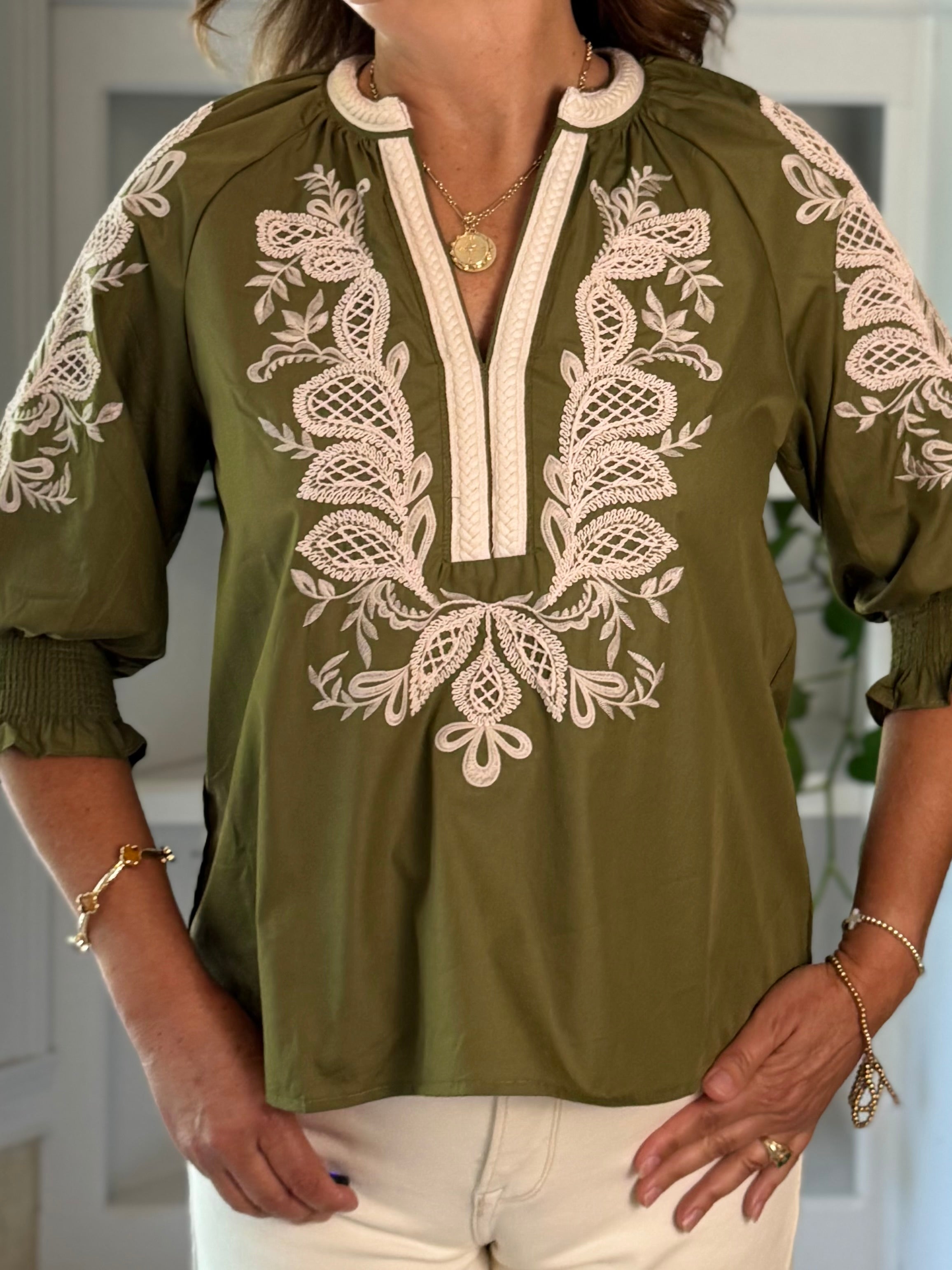 Lovely Details Embroidered Top