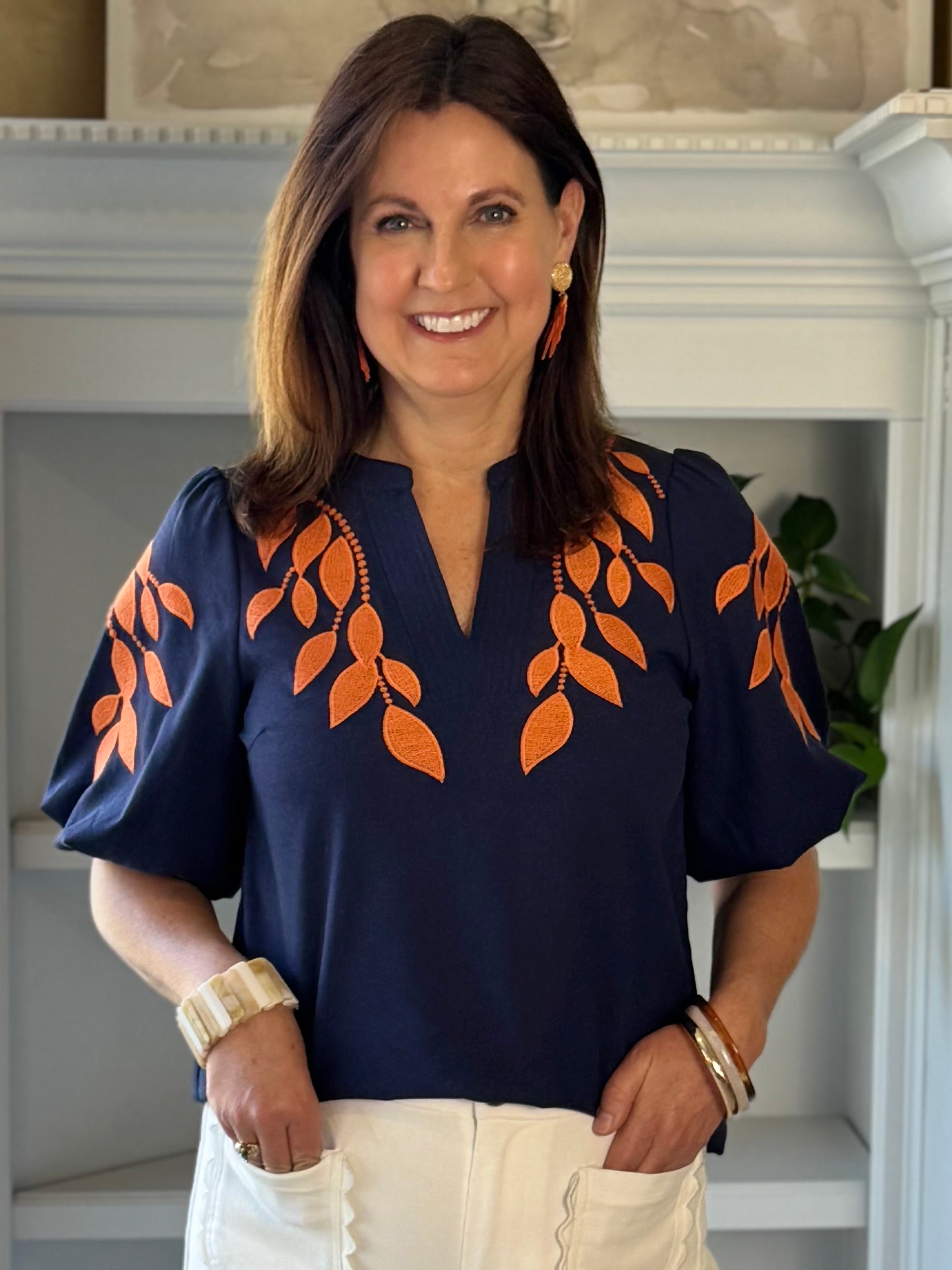 Sunset Vine Embroidered Top