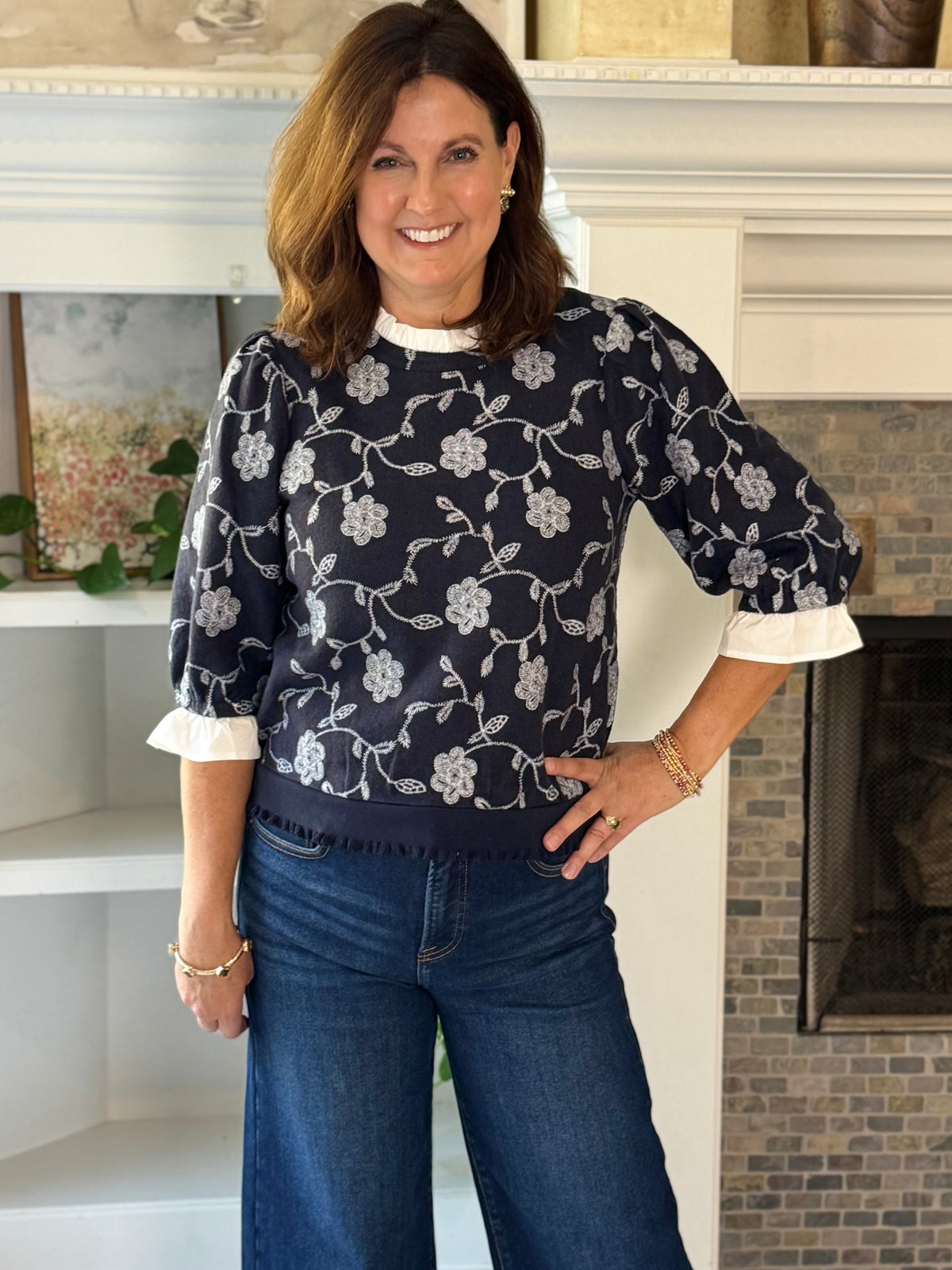 Floral Enchantment Embroidered Top