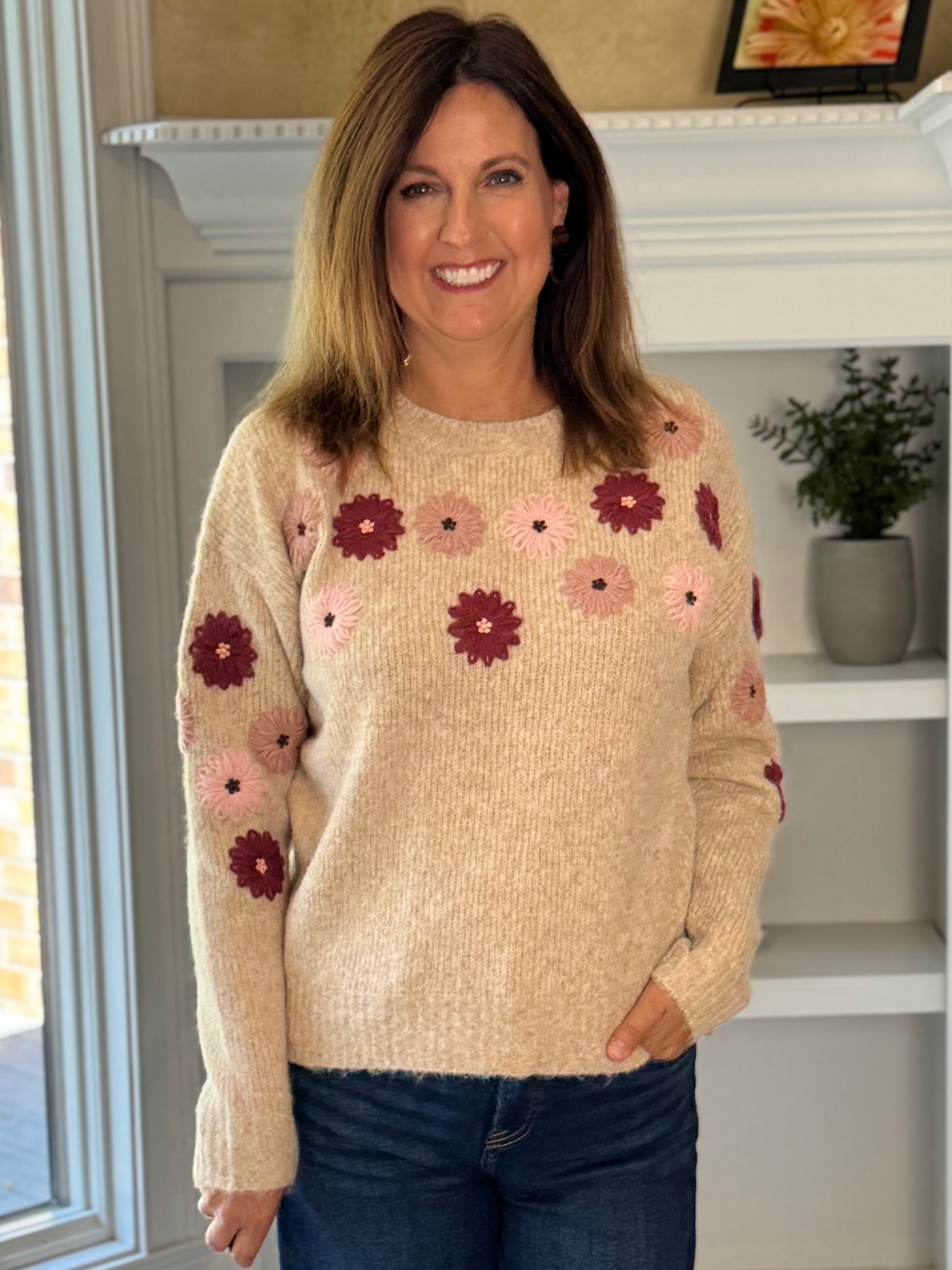 Tranquil Floral Sweater