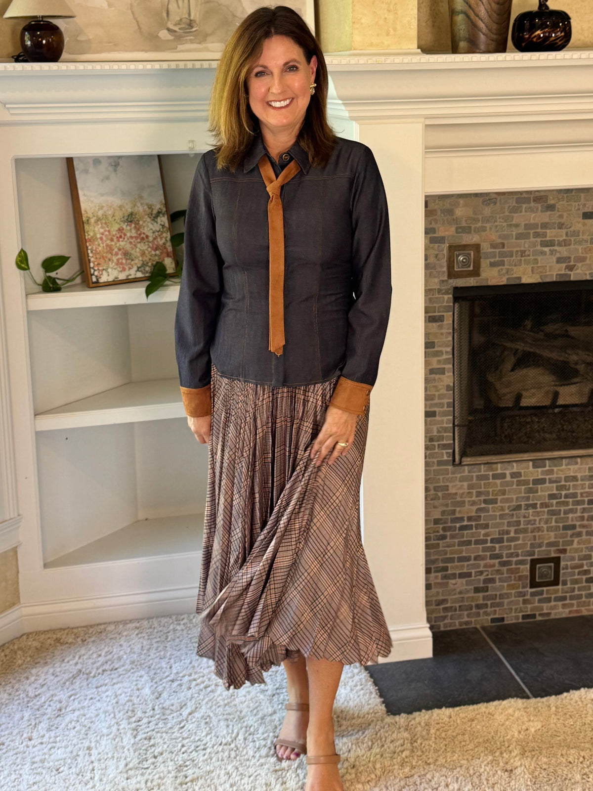 Current Air Best Dressed Tie Blouse
